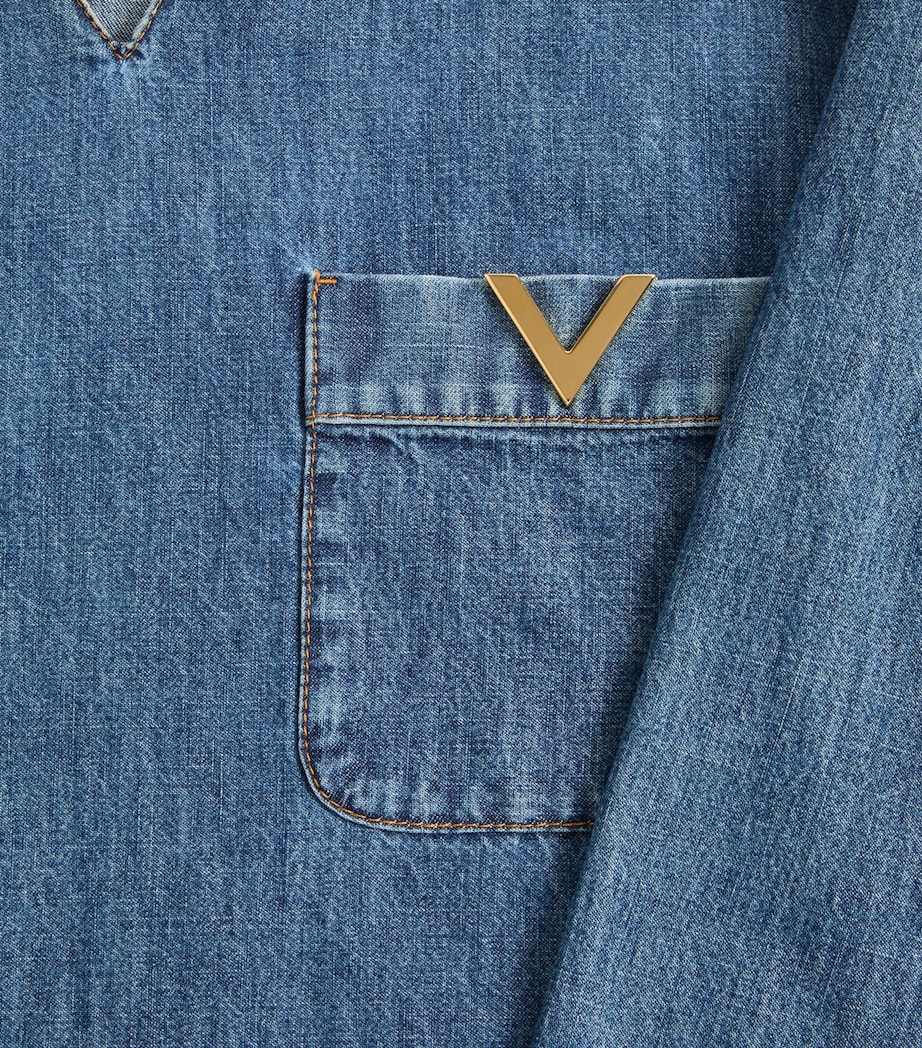 Valentino Womens Denim V-Neck Shirt Image 3