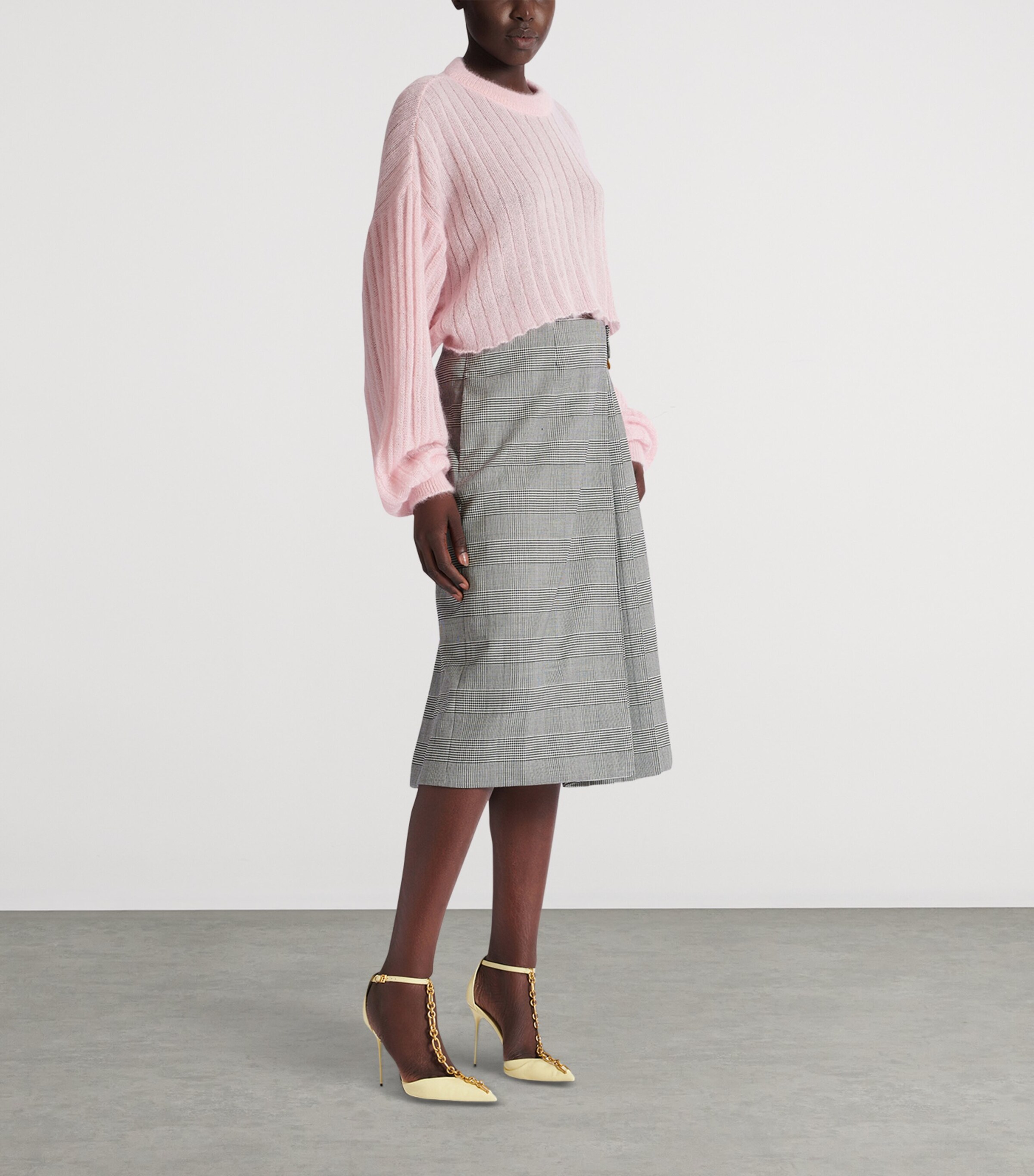 Mohair-Silk Cropped Sweater 4HR ROSE PALE Image 2