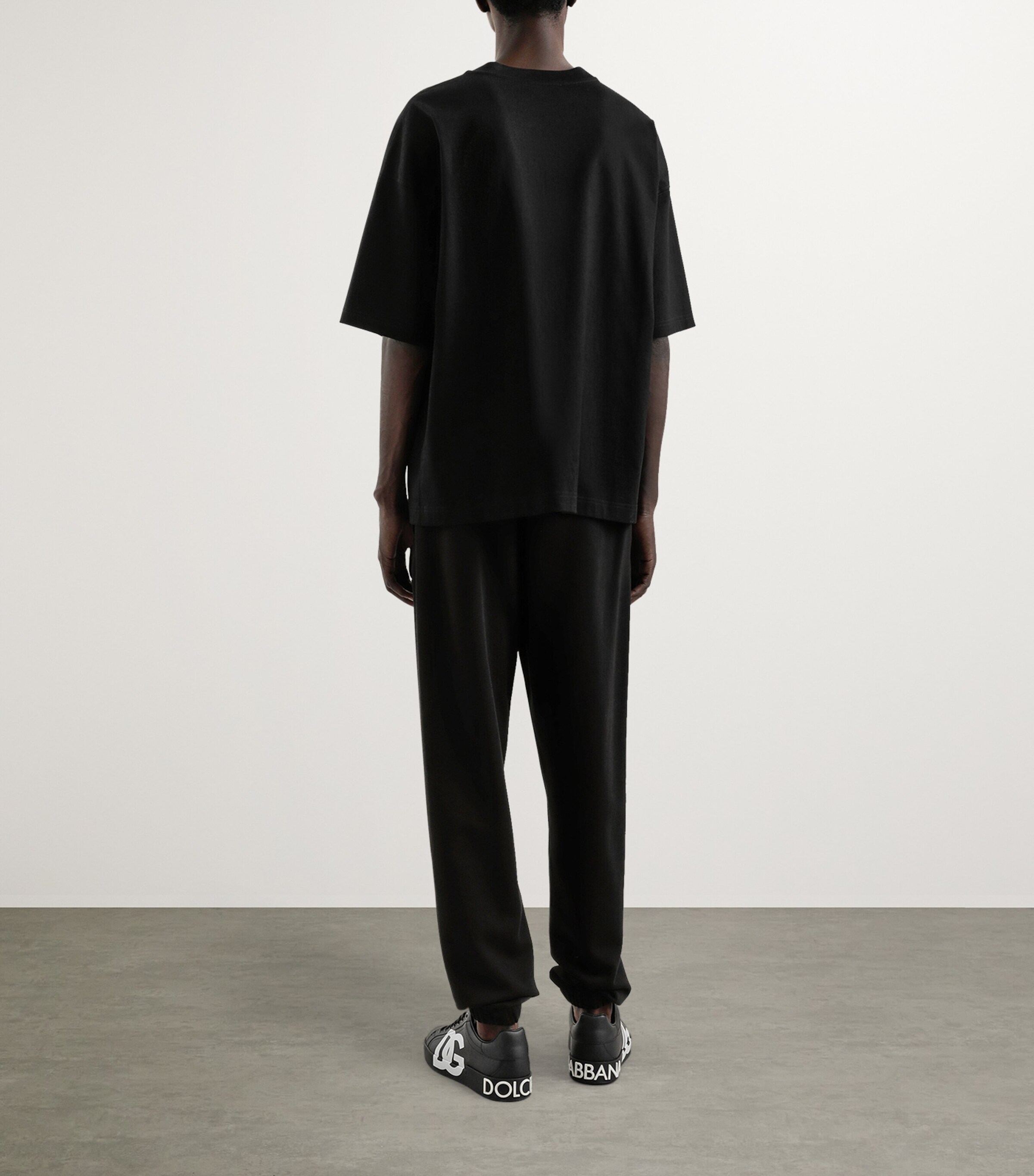 Oversized Embroidered Logo T-Shirt N0000-BLACK Image 5