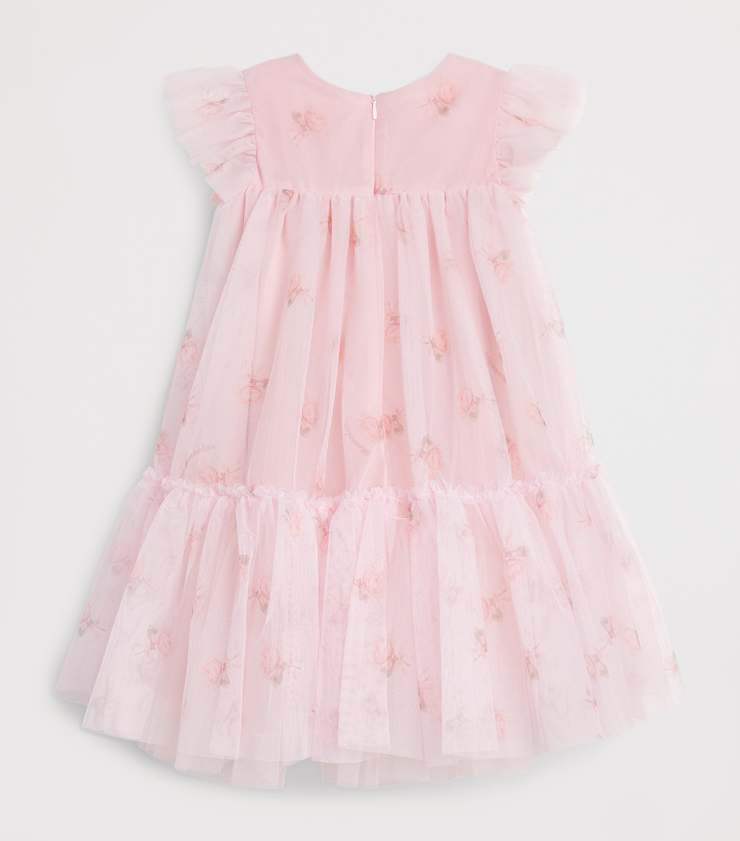 Monnalisa Rose Print Tulle Dress (9 Months – 6 Years) Lotus Image 2