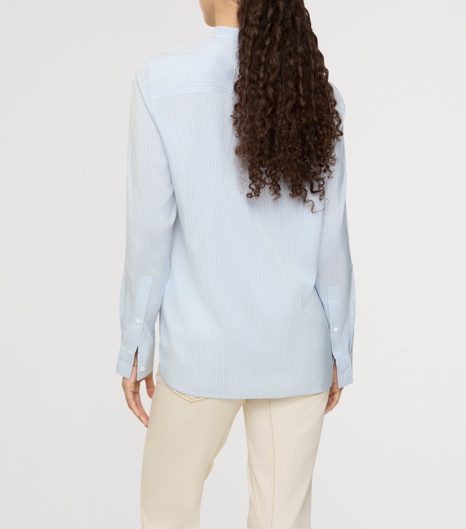 Silk Poplin Stripe Shirt ICE BLUECHLK WHT ST Image 3