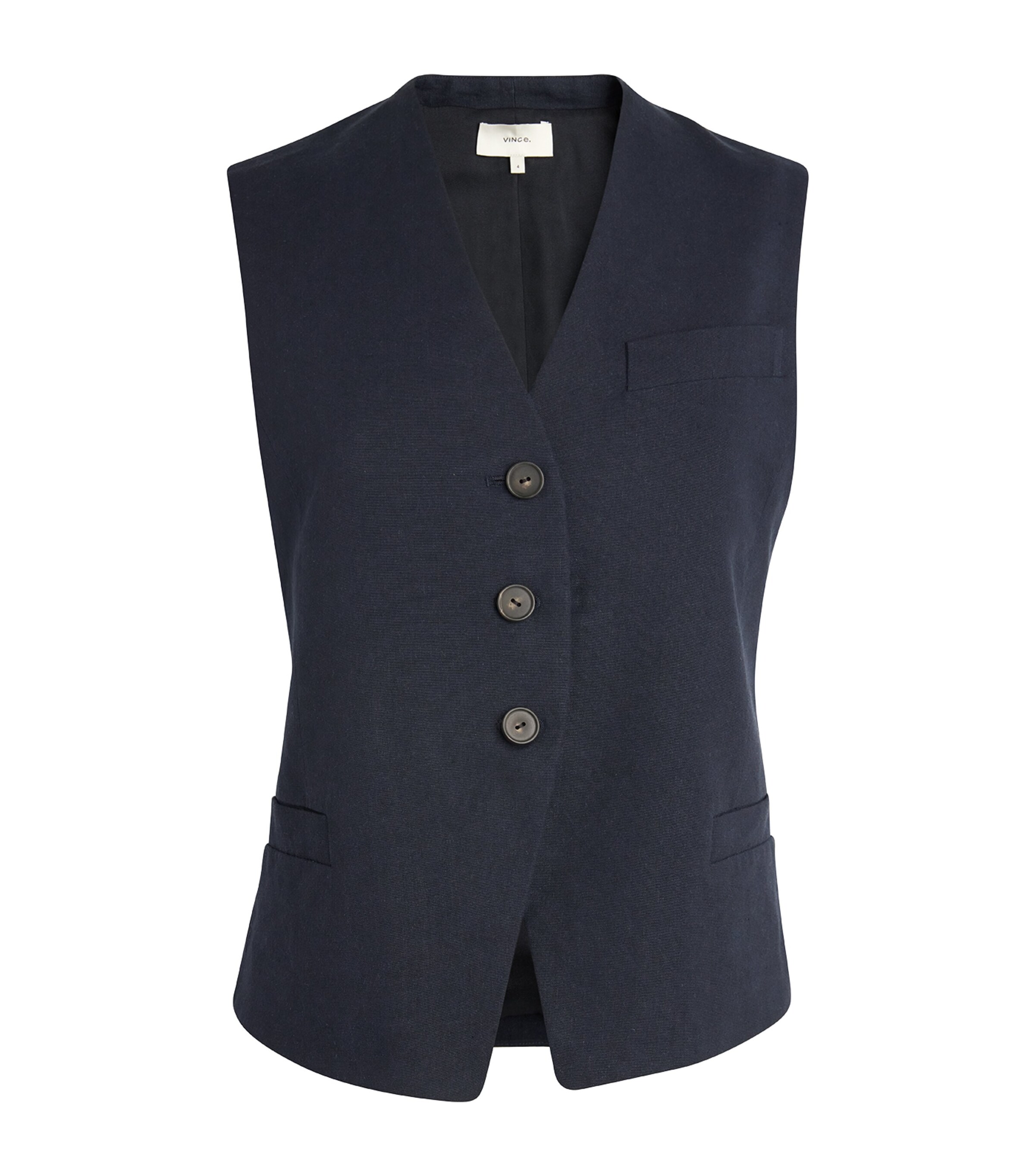 Vince V-neck Waistcoat In Black