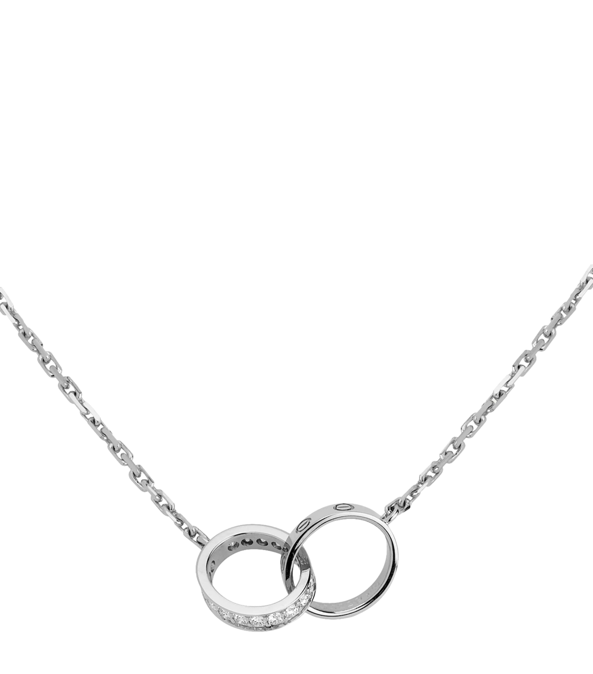 White Gold and Diamond LOVE Necklace WHITE GOLD Image 4