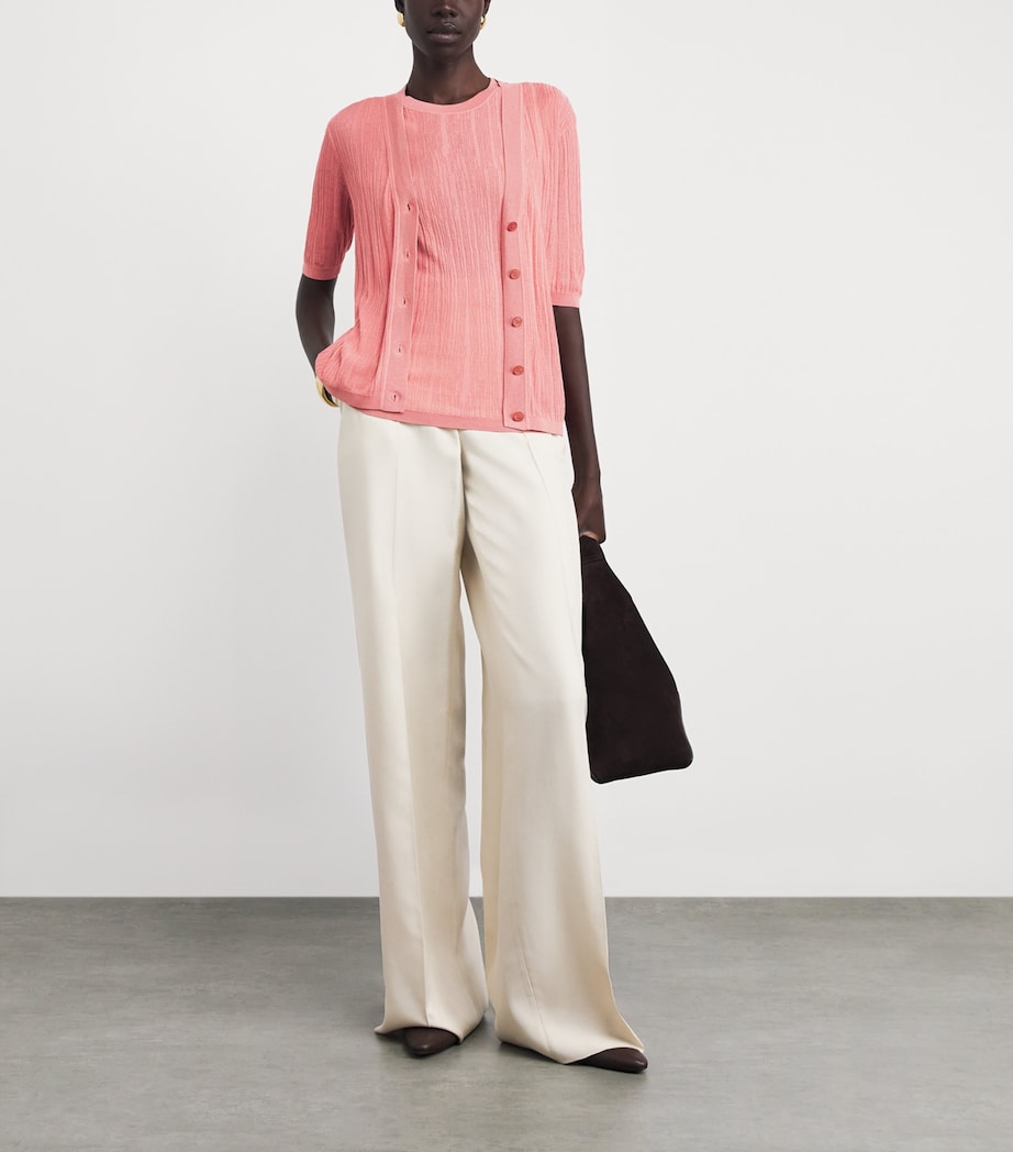 Joseph Womens Silk-Cotton Sens Cardigan Blush Image 2