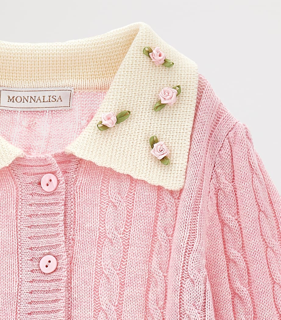Wool-Cotton Cable-Knit Polo Dress (2-12 Years) ROSA FAIRYTALE Image 3