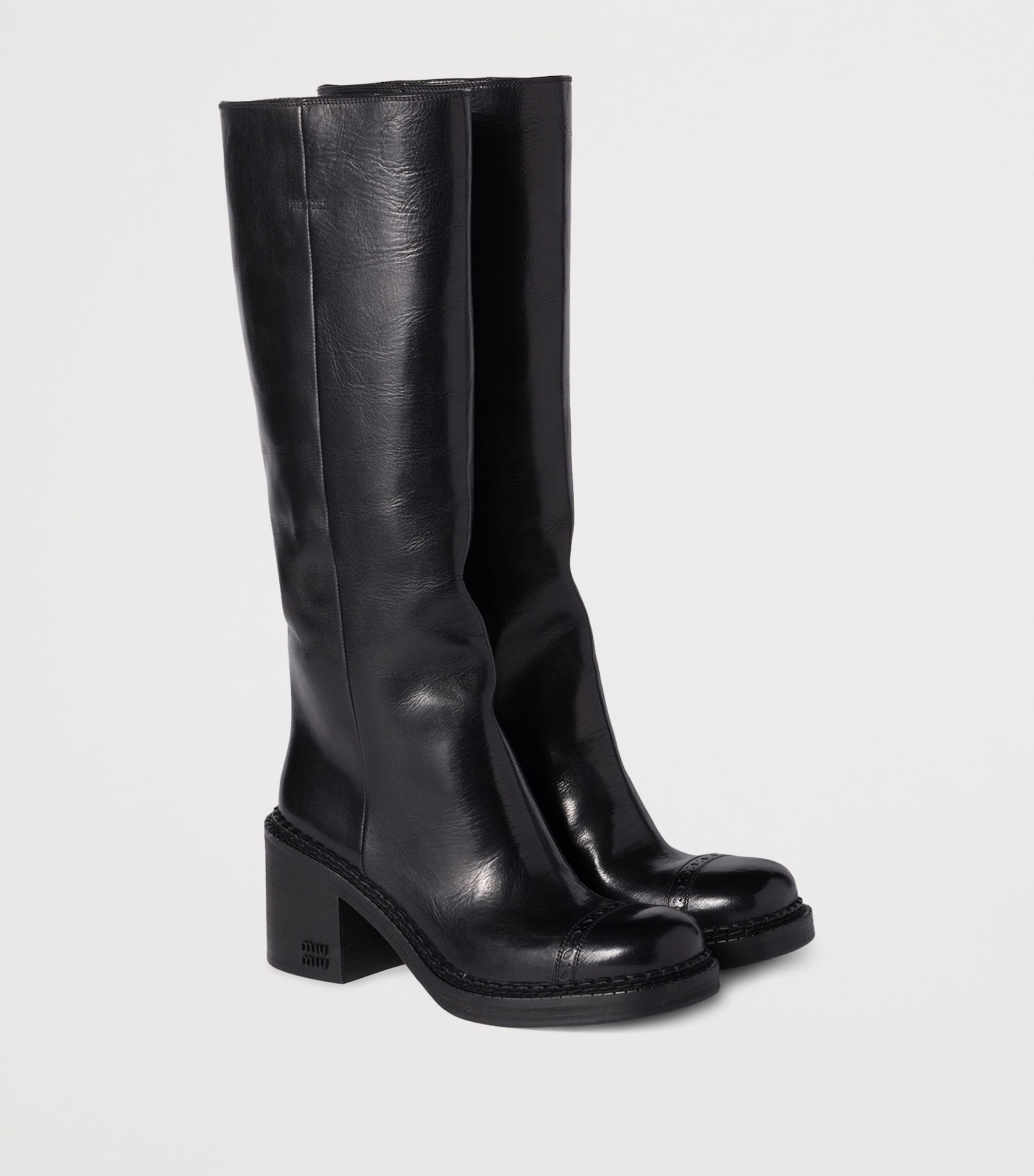 Leather Knee-High Boots 75 F0002 Image 2