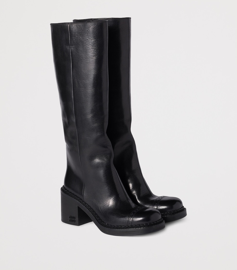 Leather Knee-High Boots 75 F0002 Image 2