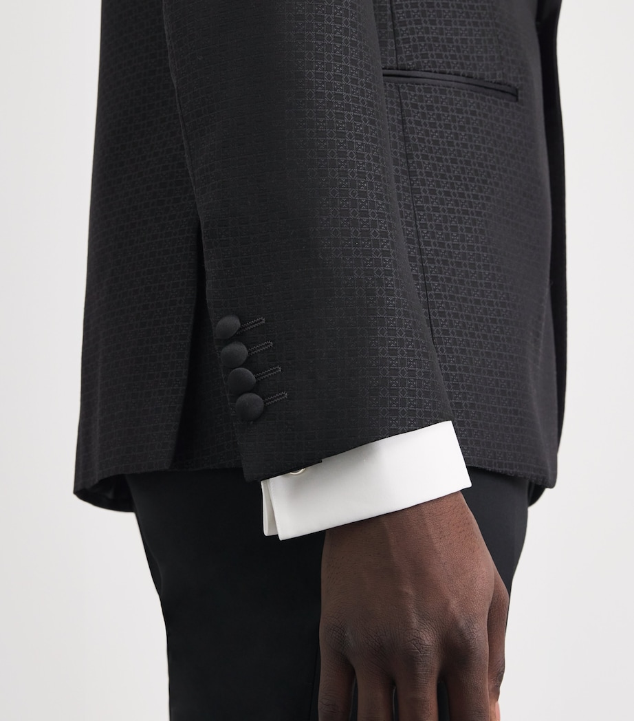 Pal Zileri Mens Jacquard 2-Piece Suit Black Image 3