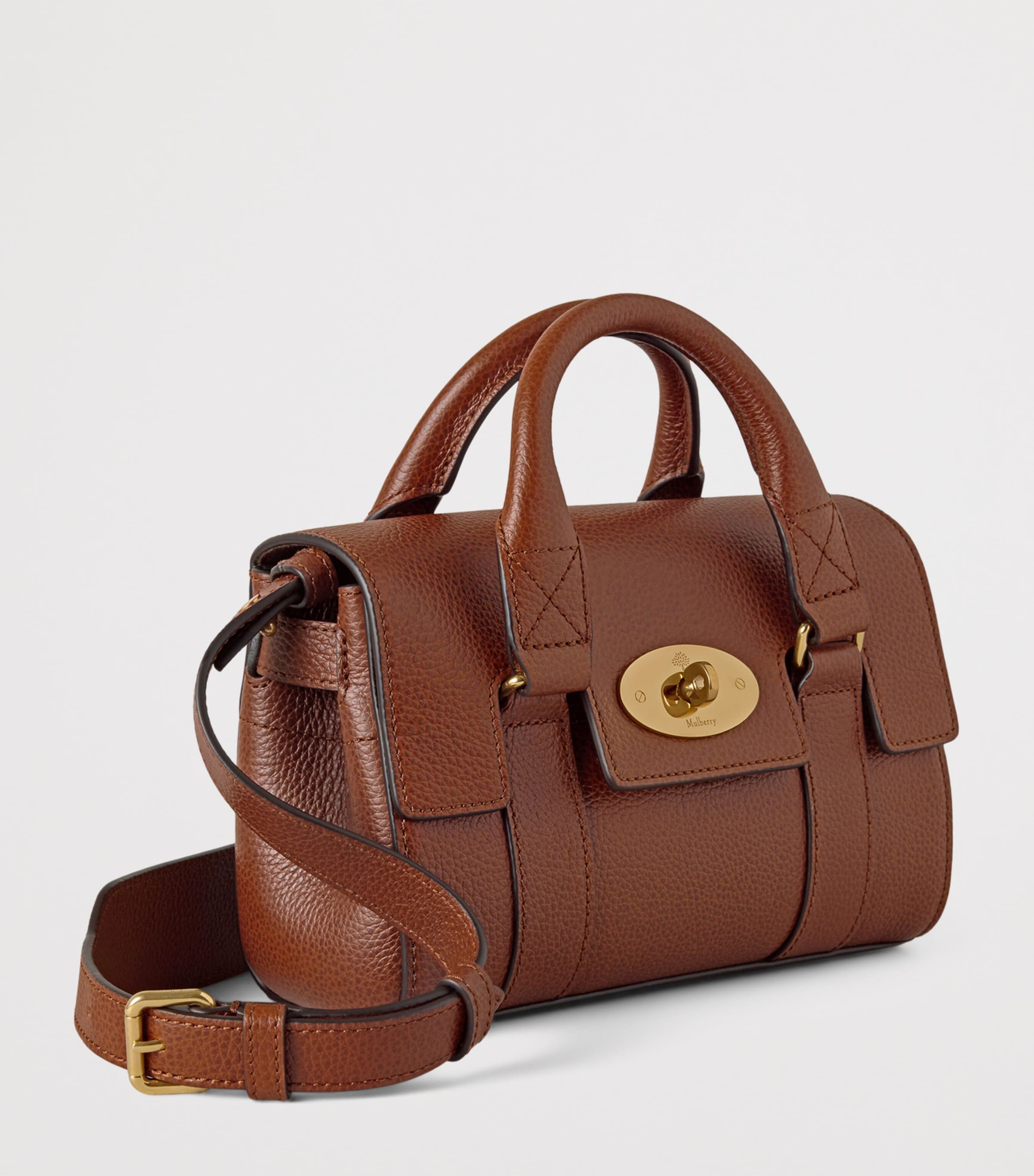 Mini Leather Bayswater Cross-Body Bag OAK Image 2