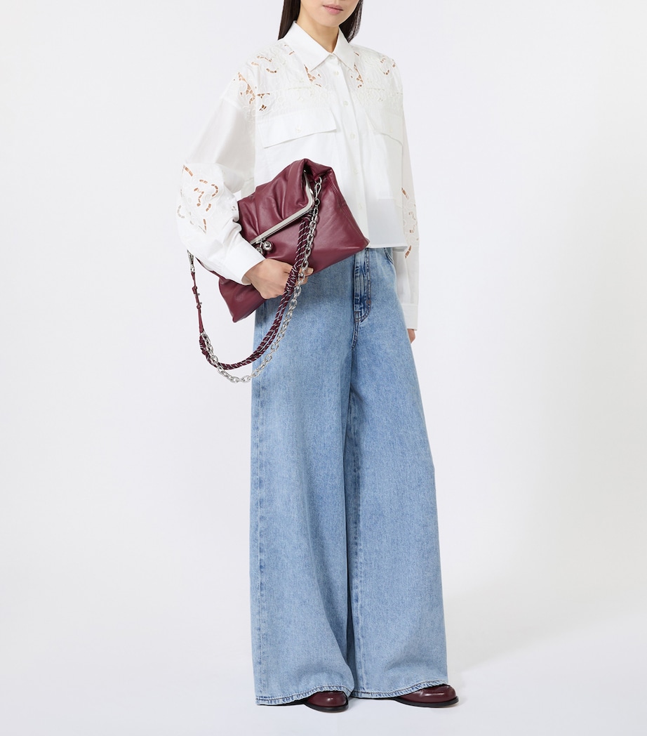 Weekend Max Mara Leather Pasticcino Clutch Bag Ruby Image 2