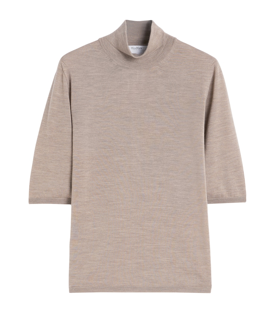 Virgin Wool High-Neck Top BROWN Image 1