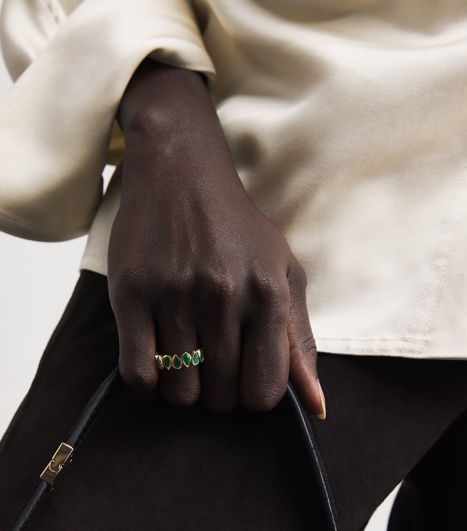 Yellow Gold, Diamond and Emerald Eternity Ring YELLOW GOLD Image 2