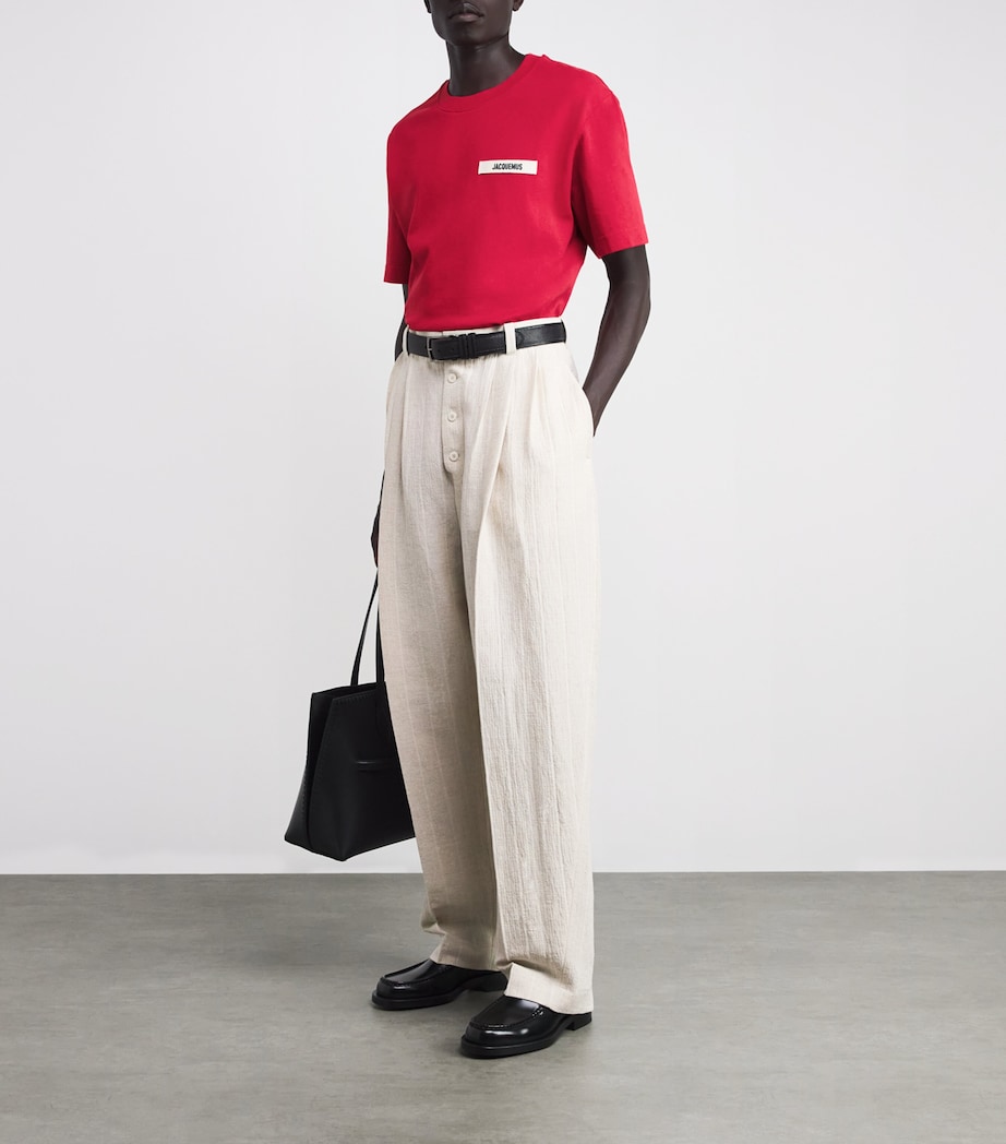 Cotton Logo Patch T-Shirt 480-DARK RED Image 2