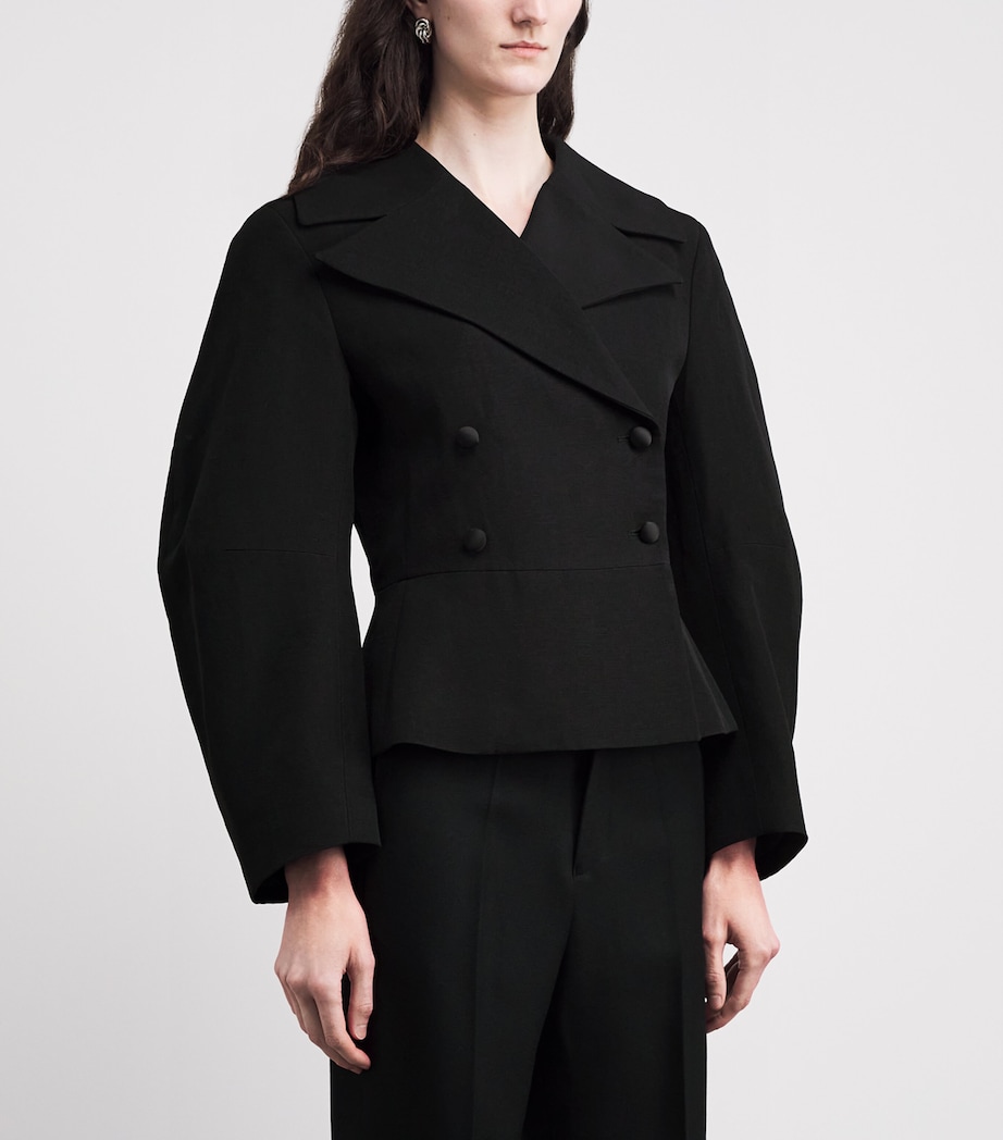 Liberowe Womens Linen-Blend Jiani Jacket Black Image 4
