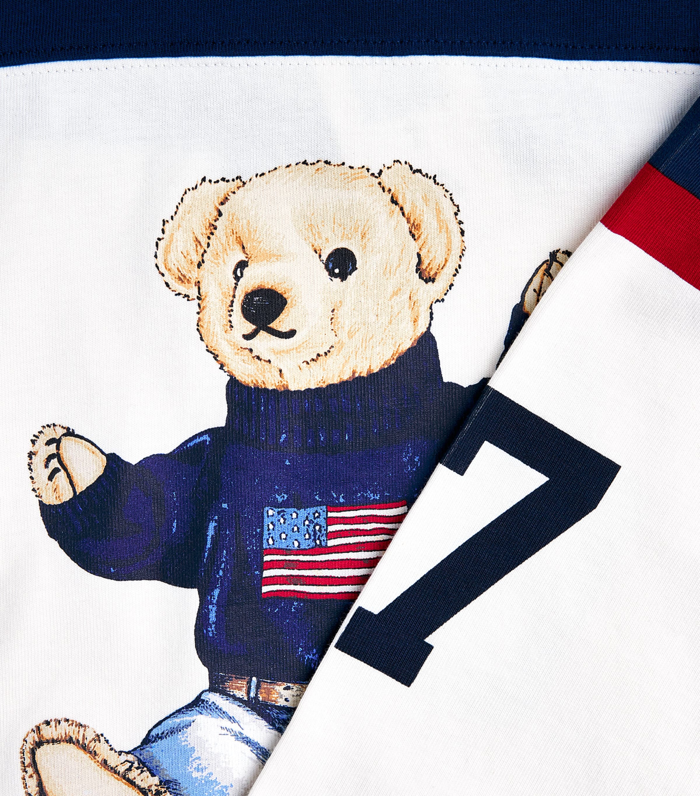 Polo Ralph Lauren Womens Cotton Sitting Bear T-Shirt Warm Wht/newport Nvy Image 6