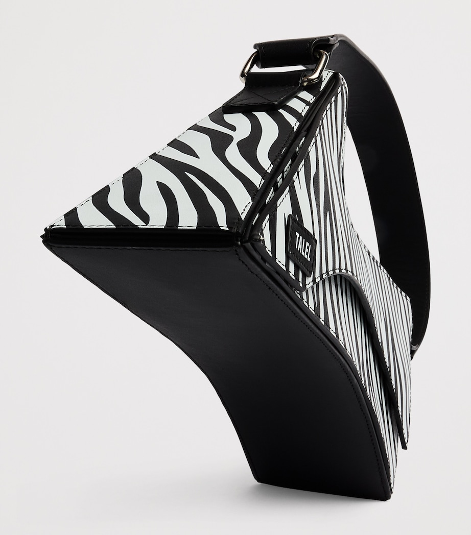 Talel Paris Leather Zebra Wave Shoulder Bag Zebra Image 6