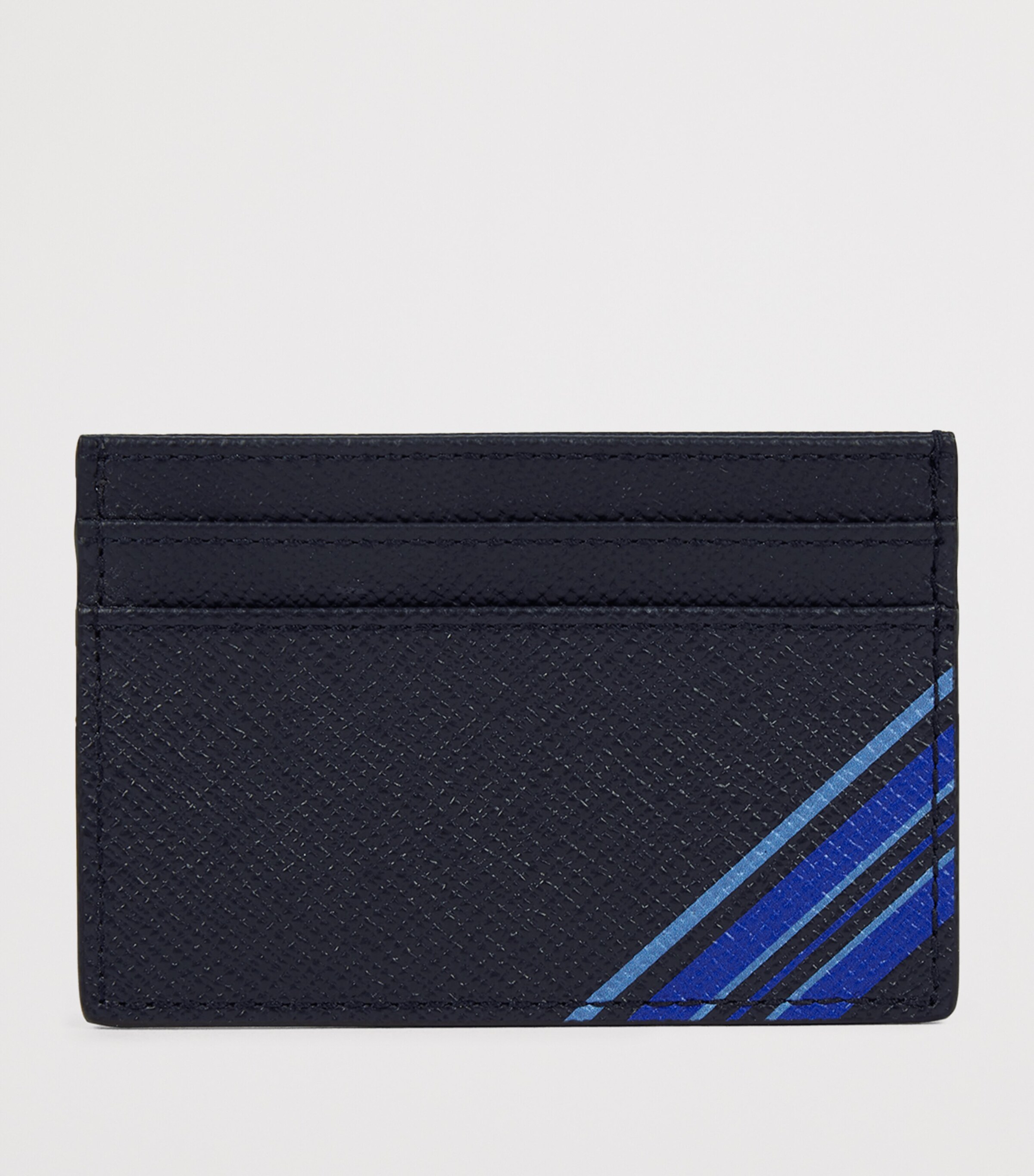 Smythson Panama Leather Stripe Card Holder Navy Image 3