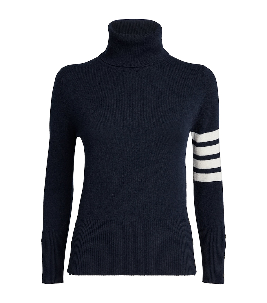 Cashmere 4-Bar Rollneck Sweater NAVY Image 1