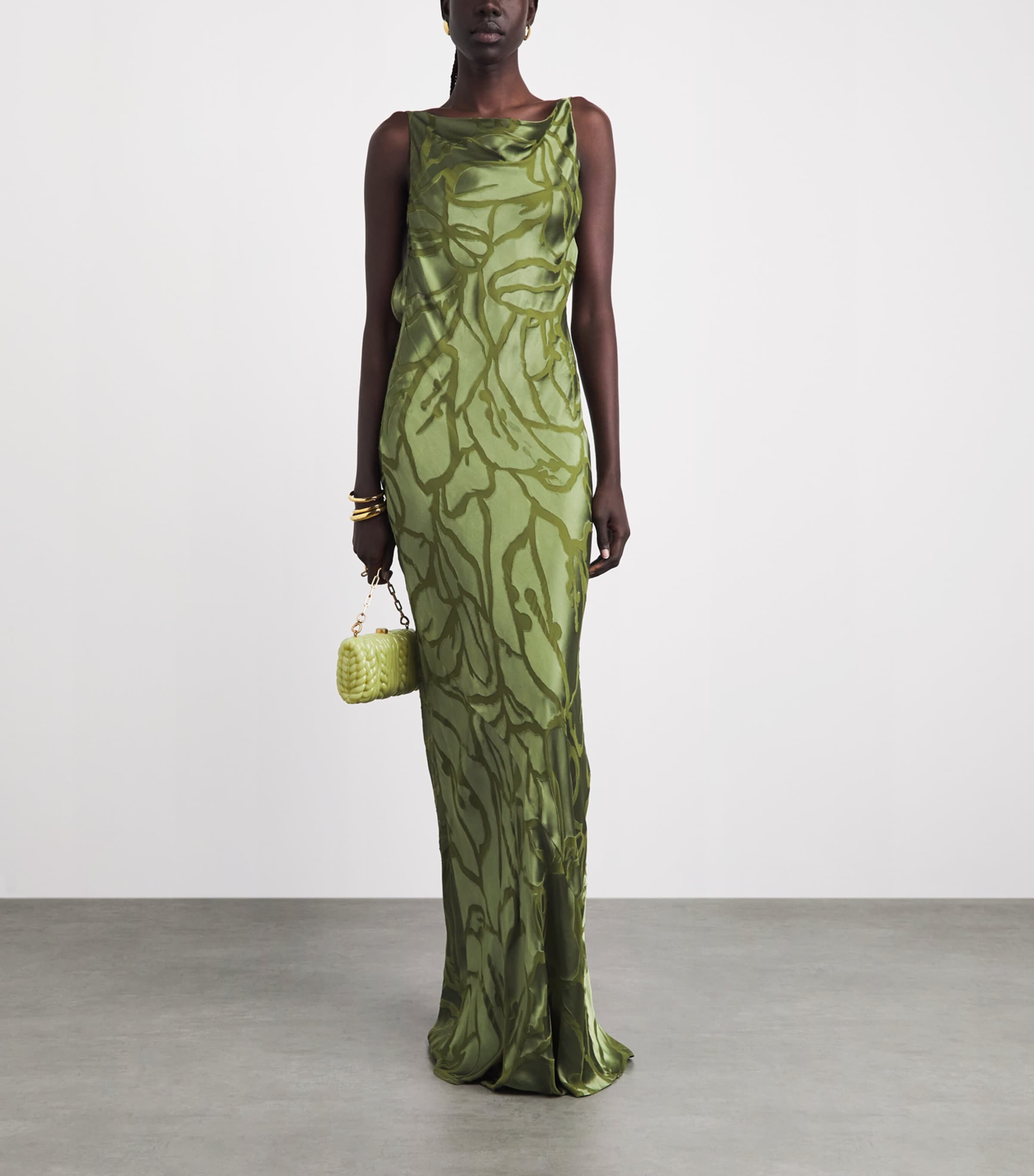 Cult Gaia Womens Burnout Ali Gown Deep Pasture Image 2