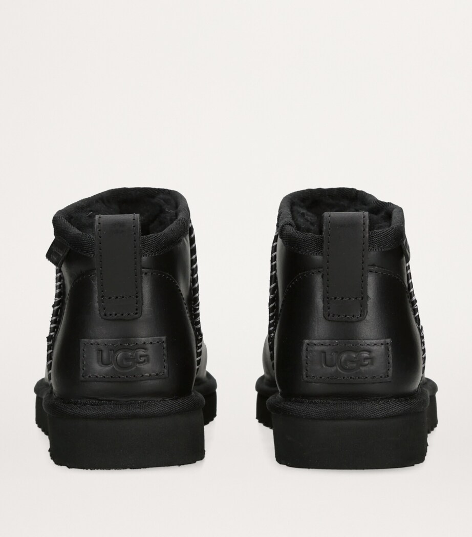 UGG Leather Classic Ultra Mini Regen Boots Black Image 2