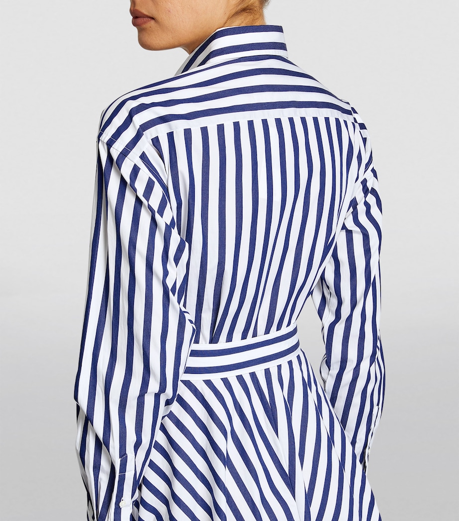 Stripe Polo Pony Mini Shirt Dress 970A NVY/W Image 4