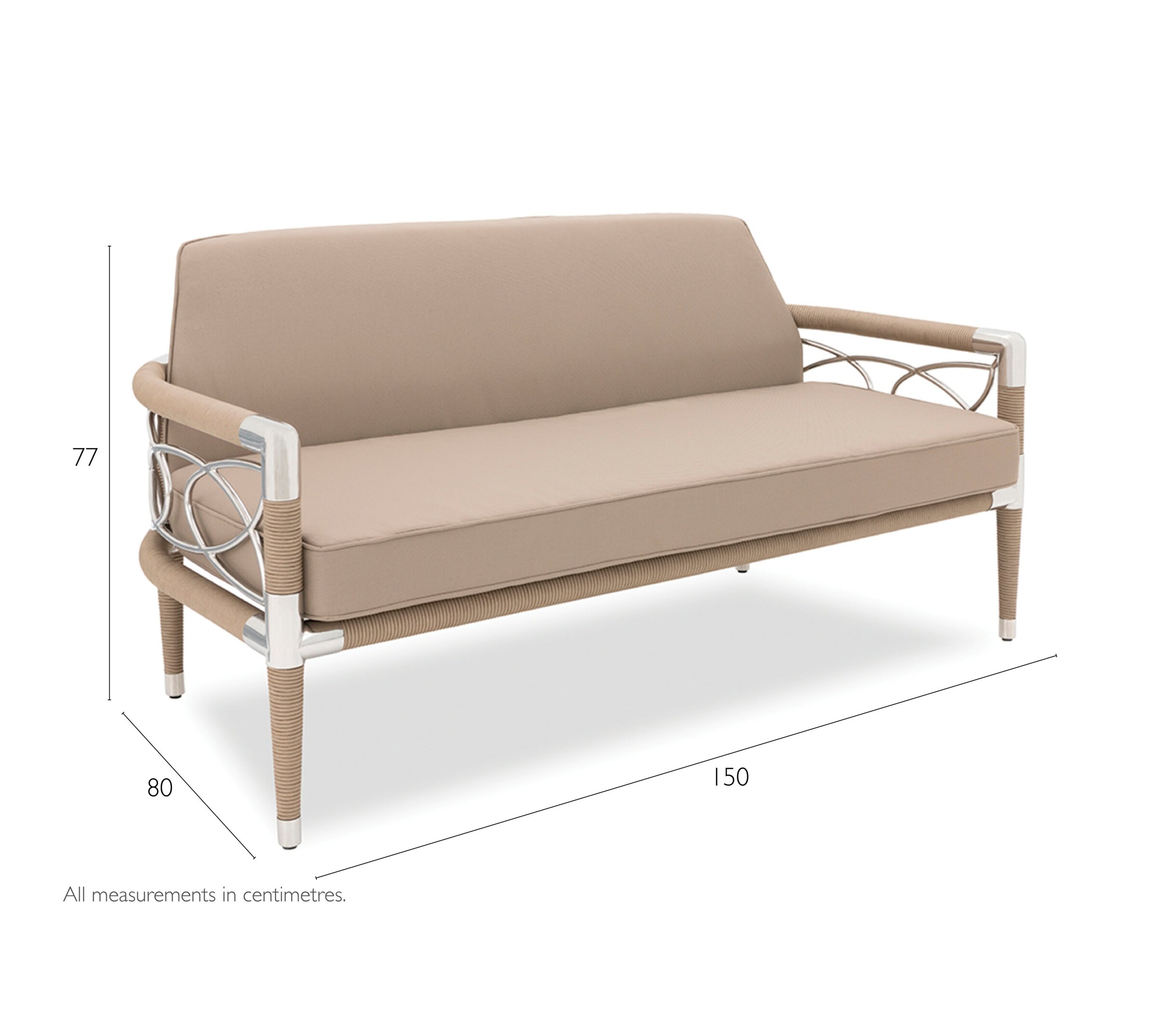 Davos Outdoor 2-Seater Sofa WHITE Image 4