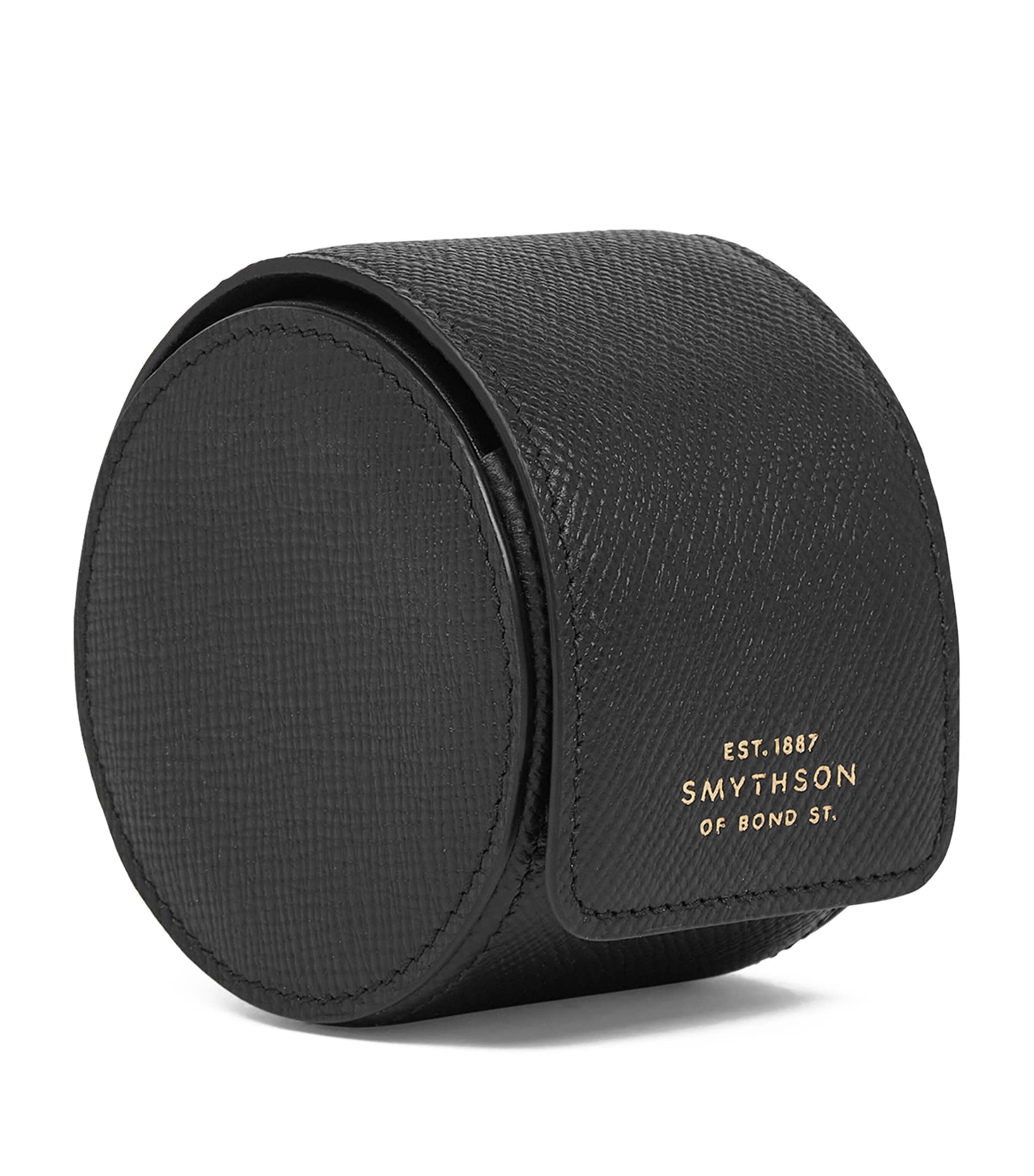 Leather Panama Single Watch Roll BLACK Image 3