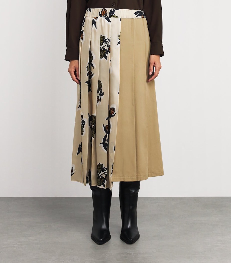 Pleated Midi Skirt BEIGE Image 3