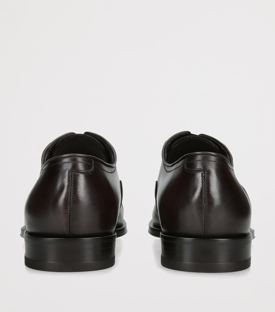Salvatore Ferragamo Leather Toronto Derby Shoes Dark Brown Image 4