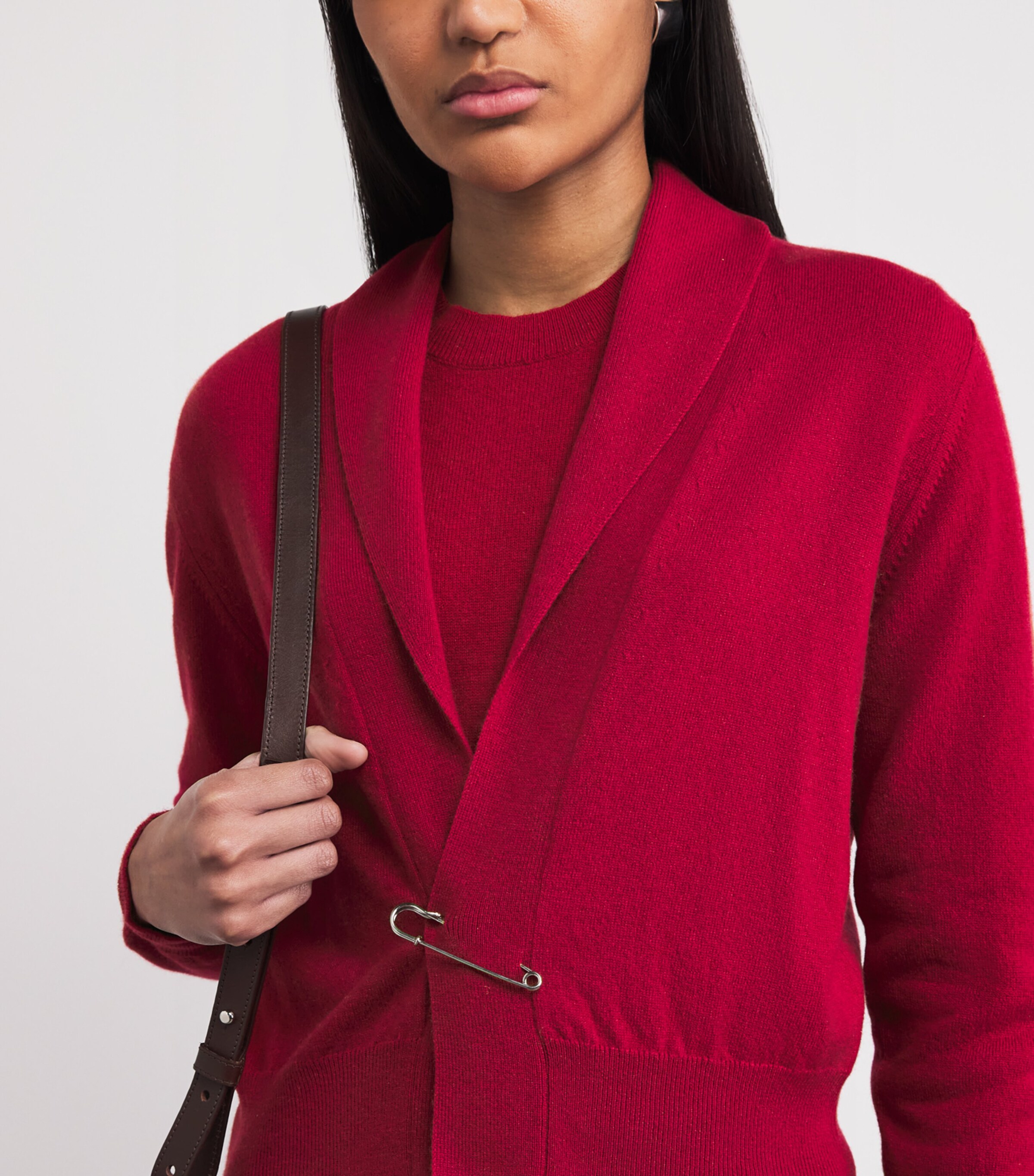Johnstons Of Elgin Womens Cashmere Crathie Cardigan Claret Image 3