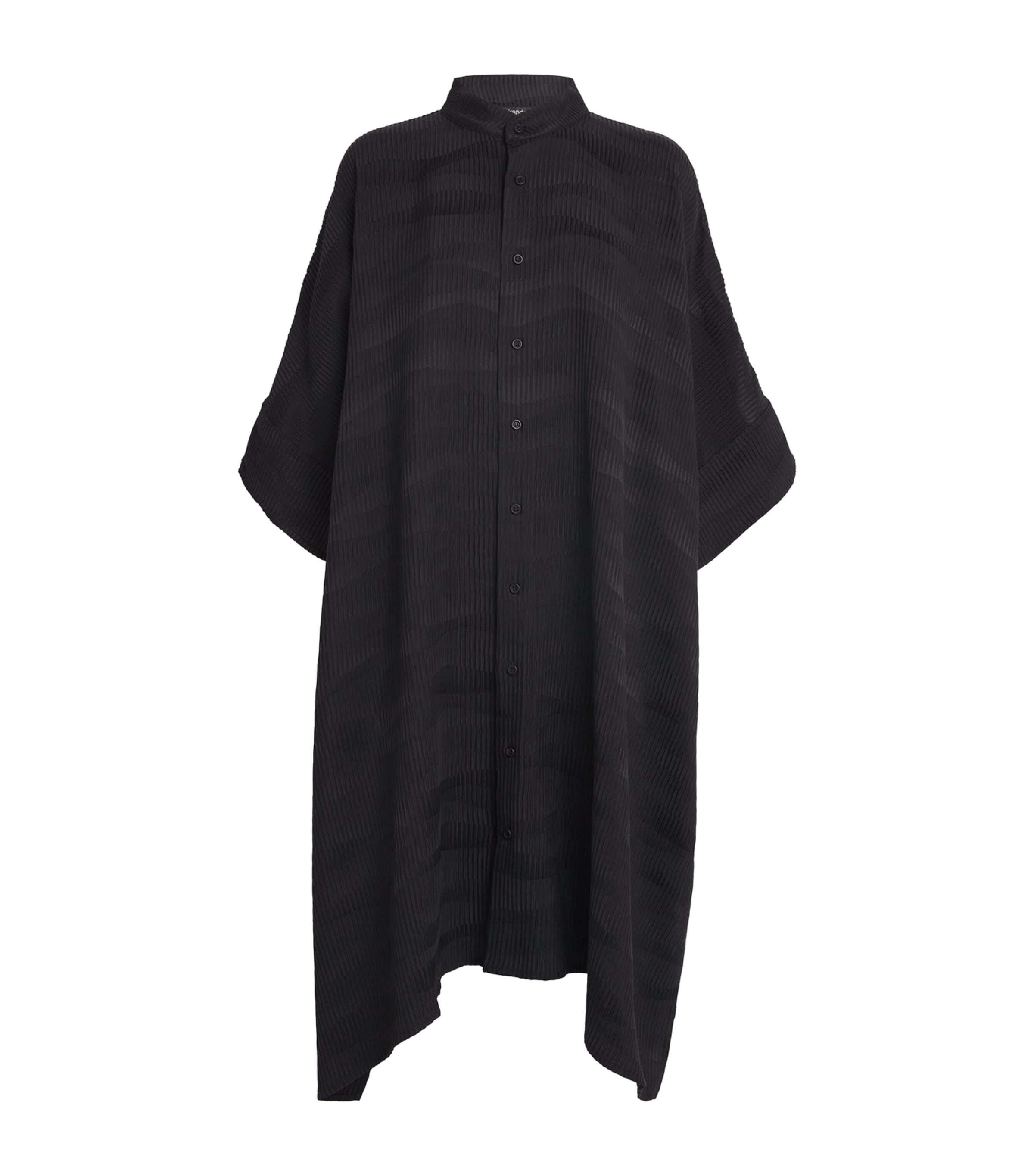 ESKANDAR SILK STAND-COLLAR LONG KAFTAN