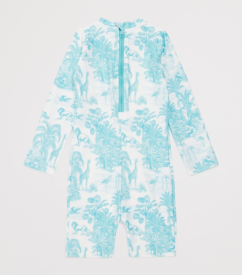 Printed Swimsuit (2-6 Years) JUNGLE TURQUOISE Image 2