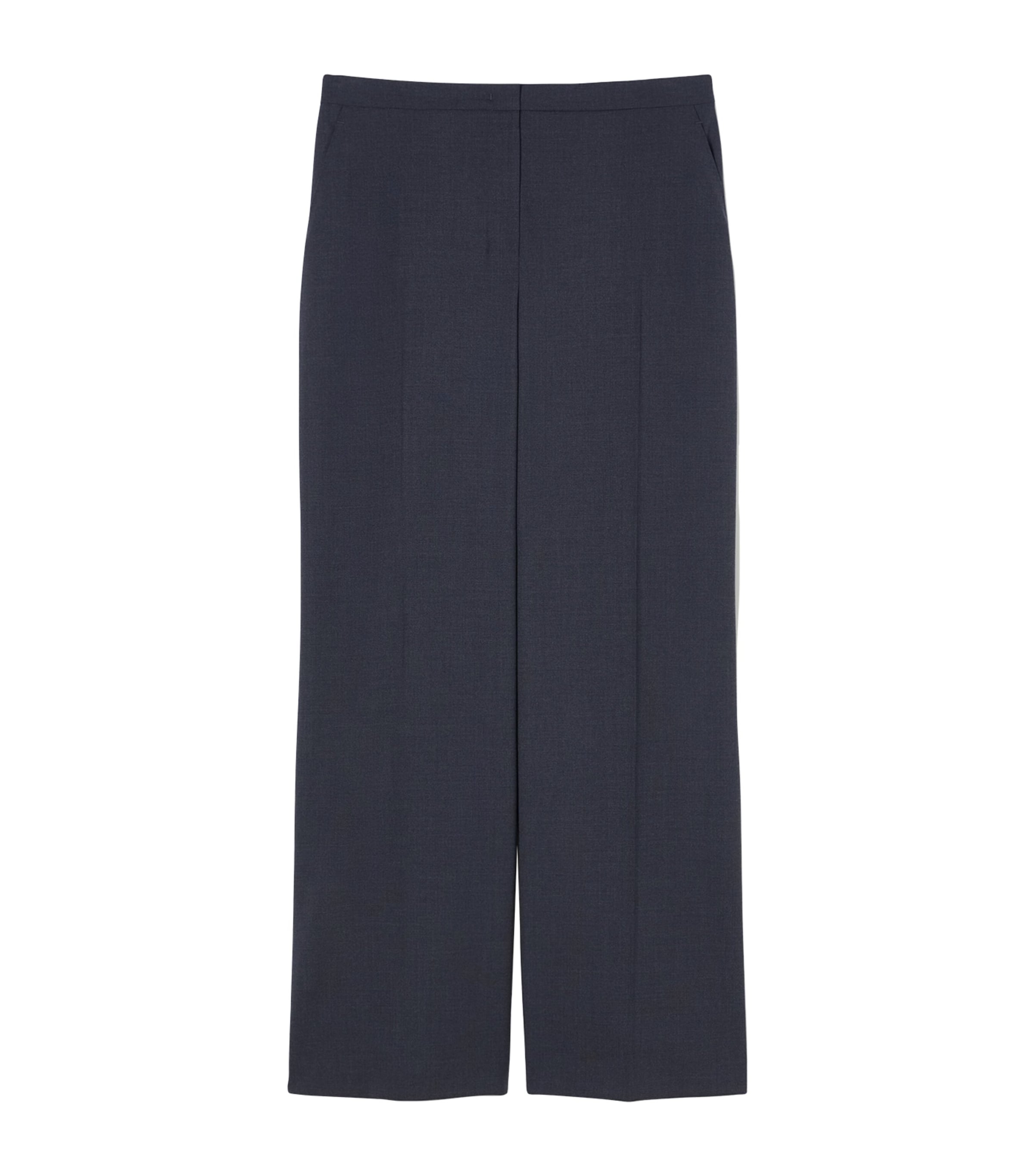 Marina Rinaldi Virgin Wool Goloso Tailored Trousers In Blue