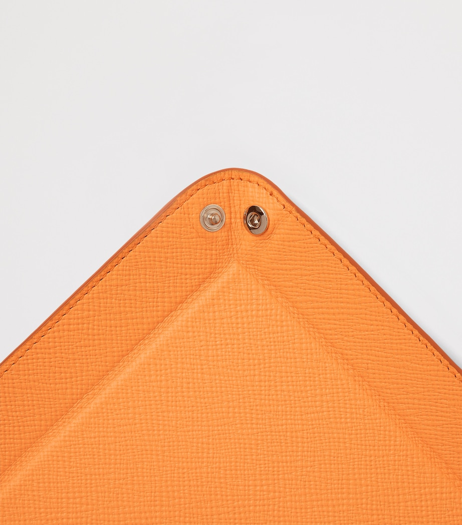 Small Leather Panama Rectangular Trinket Tray L ORANGE Image 4