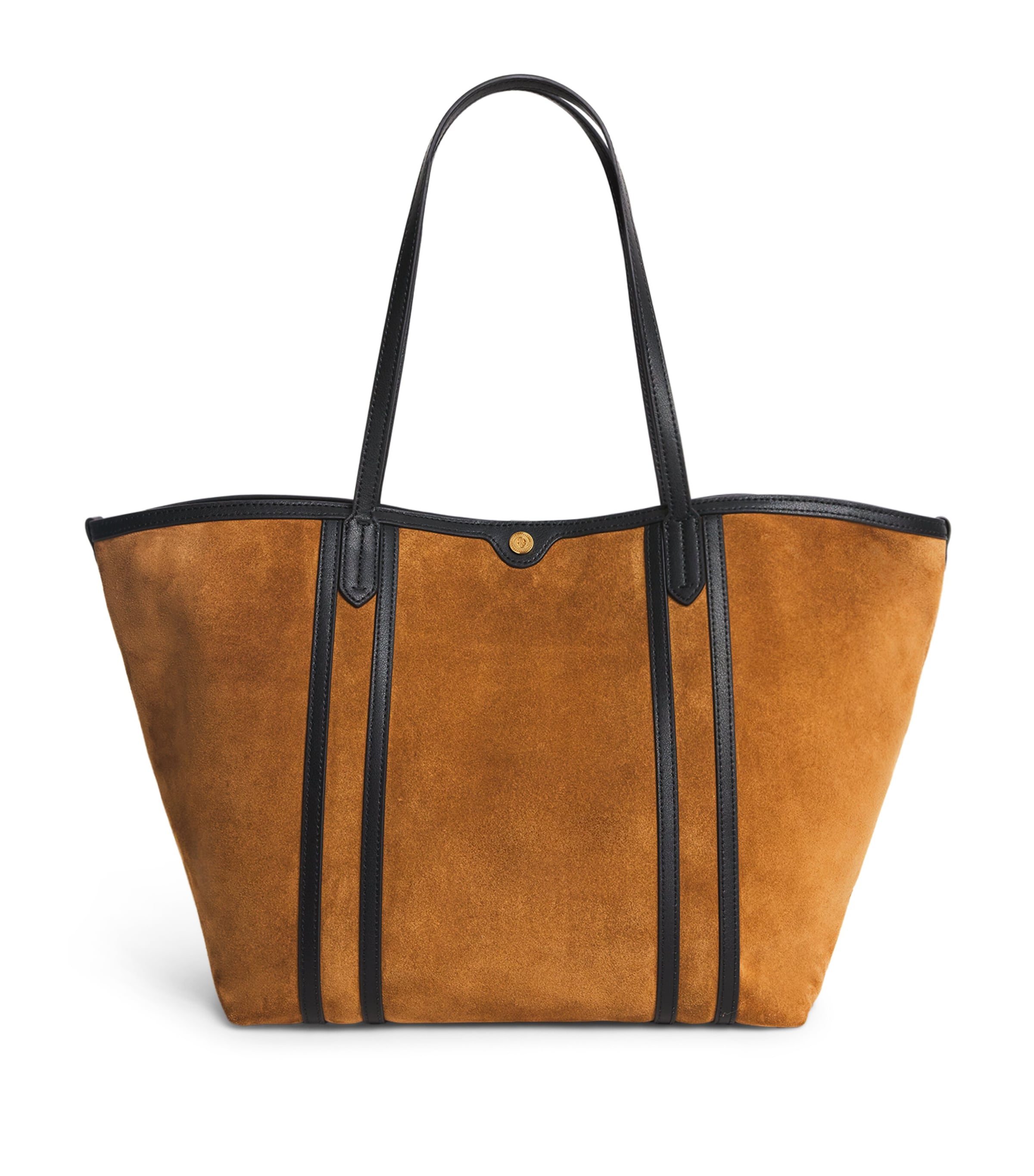 Harrods Suede Leather-trim Tote Bag In Brown