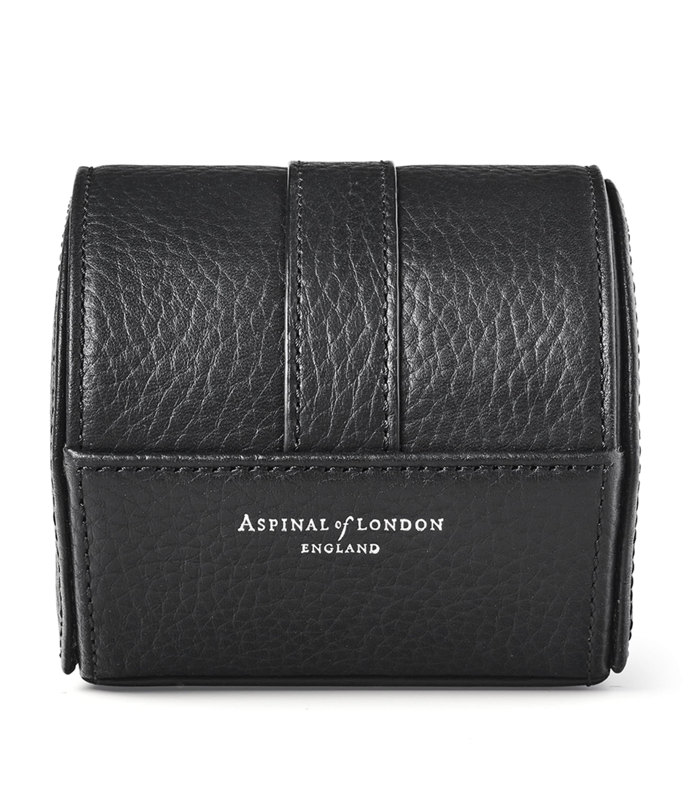 Aspinal Of London Black Leather Watch Roll Harrods SA