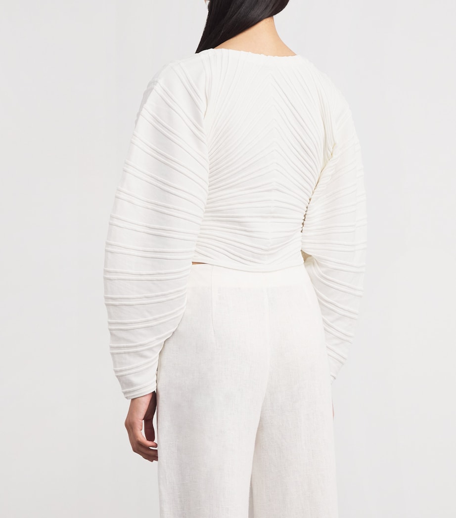 Rib-Knit Blair Cardigan OFF WHITE Image 4