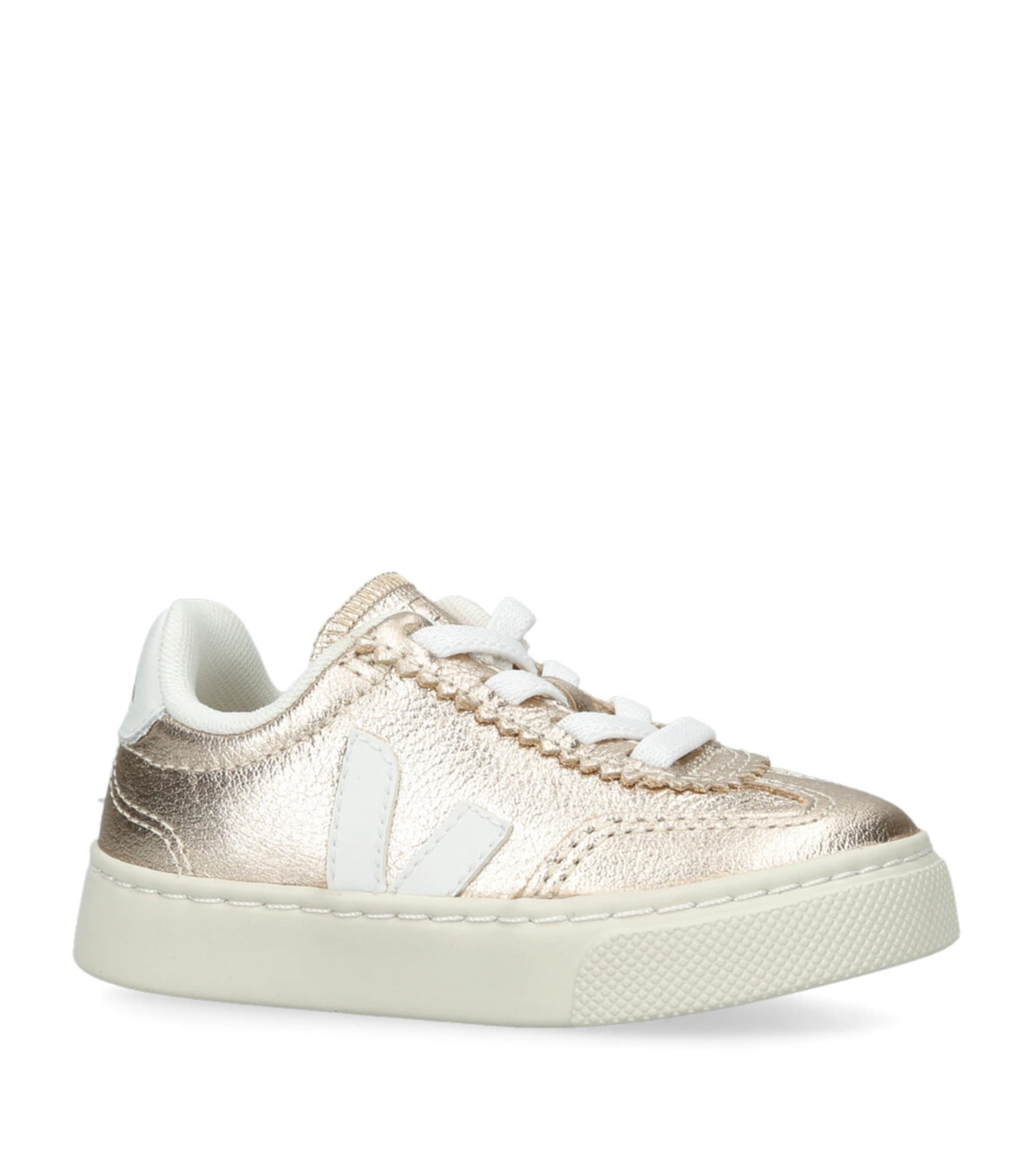Veja Leather Volley Sneakers Gold Image 3