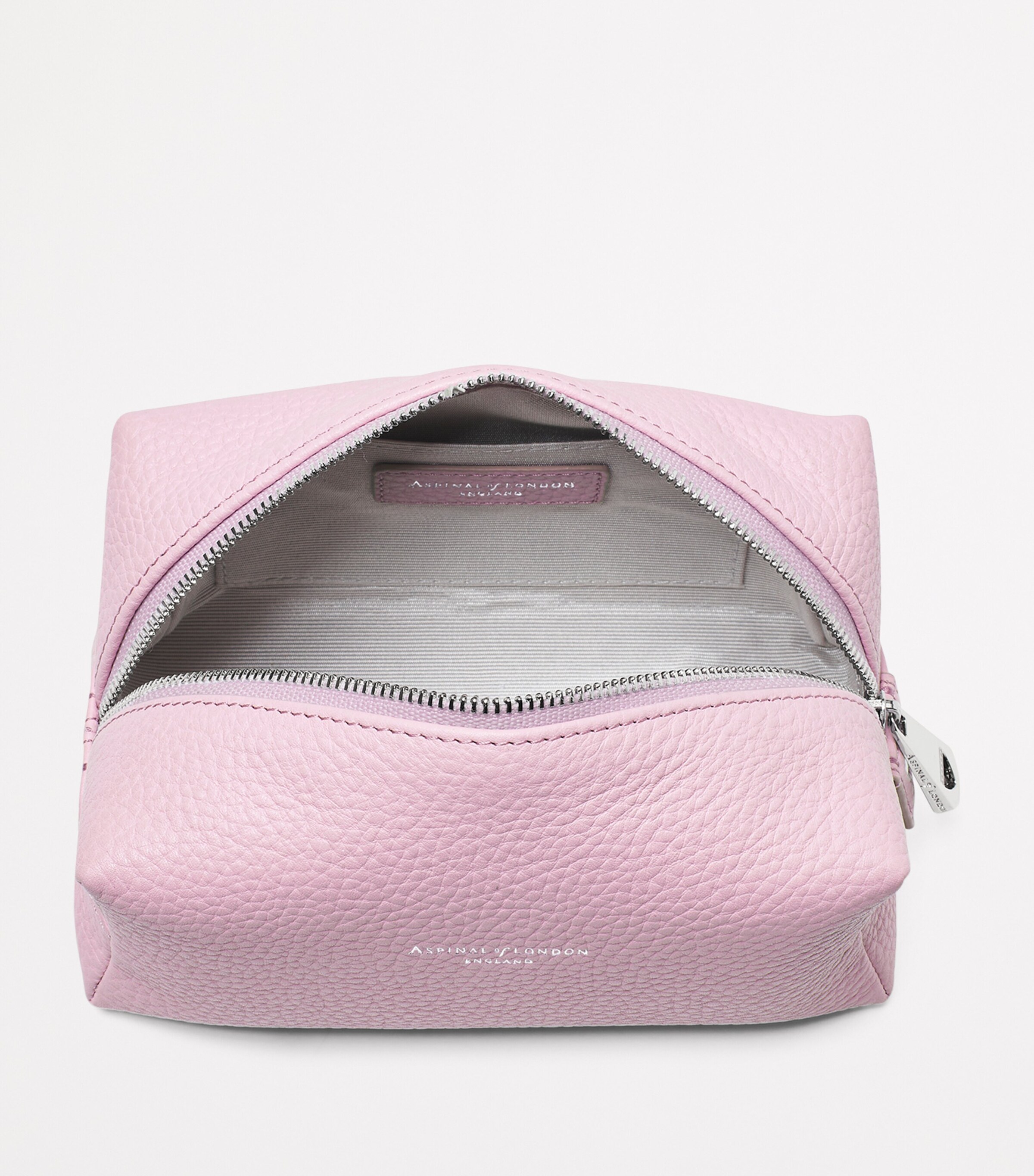Aspinal Of London Leather London Make-Up Bag Lilac Image 4