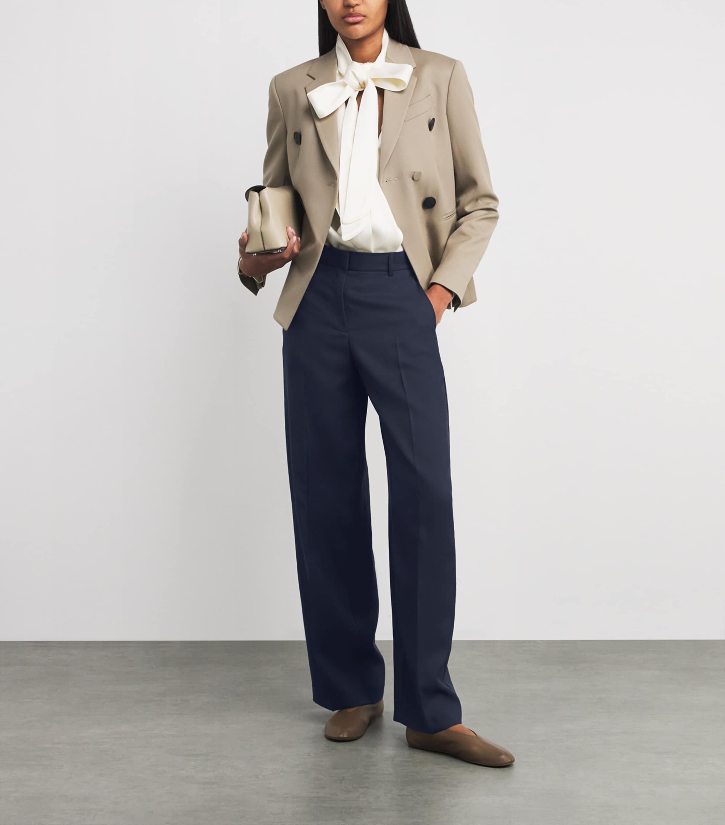 Straight Tailored Trousers NAVY Image 2