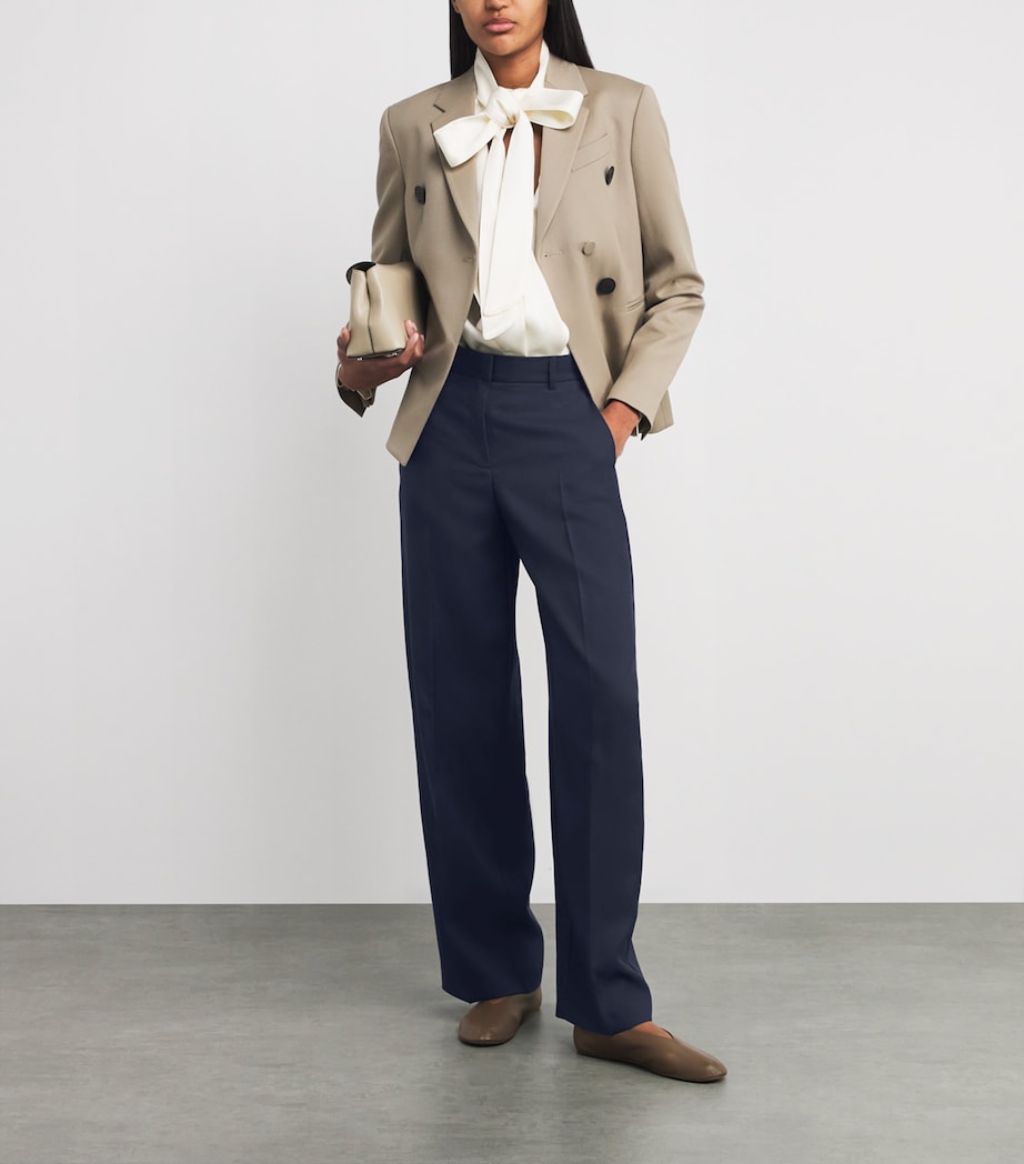 Straight Tailored Trousers NAVY Image 2