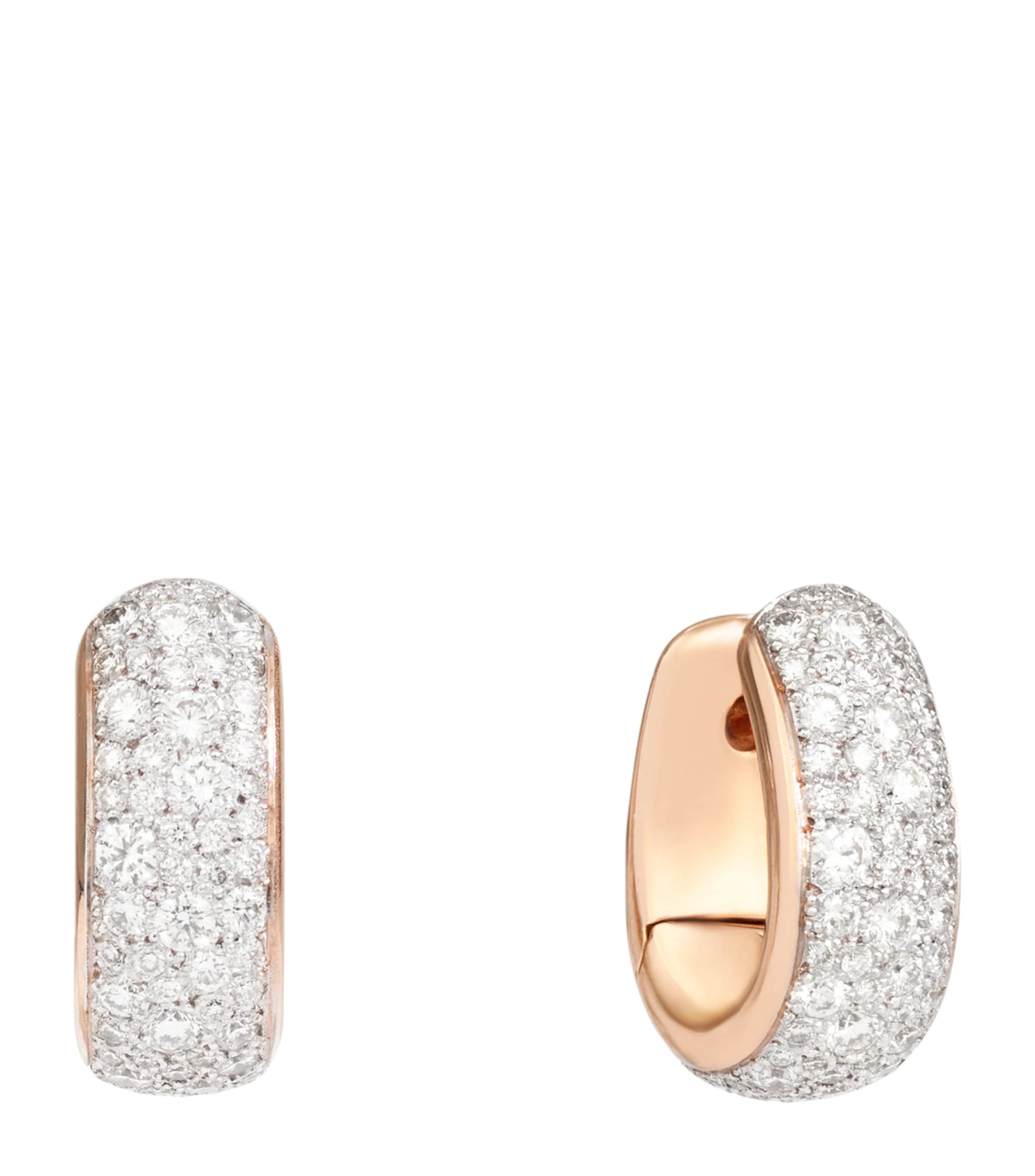 Pomellato Rose Gold And Diamond Iconica Bold Hoop Earrings