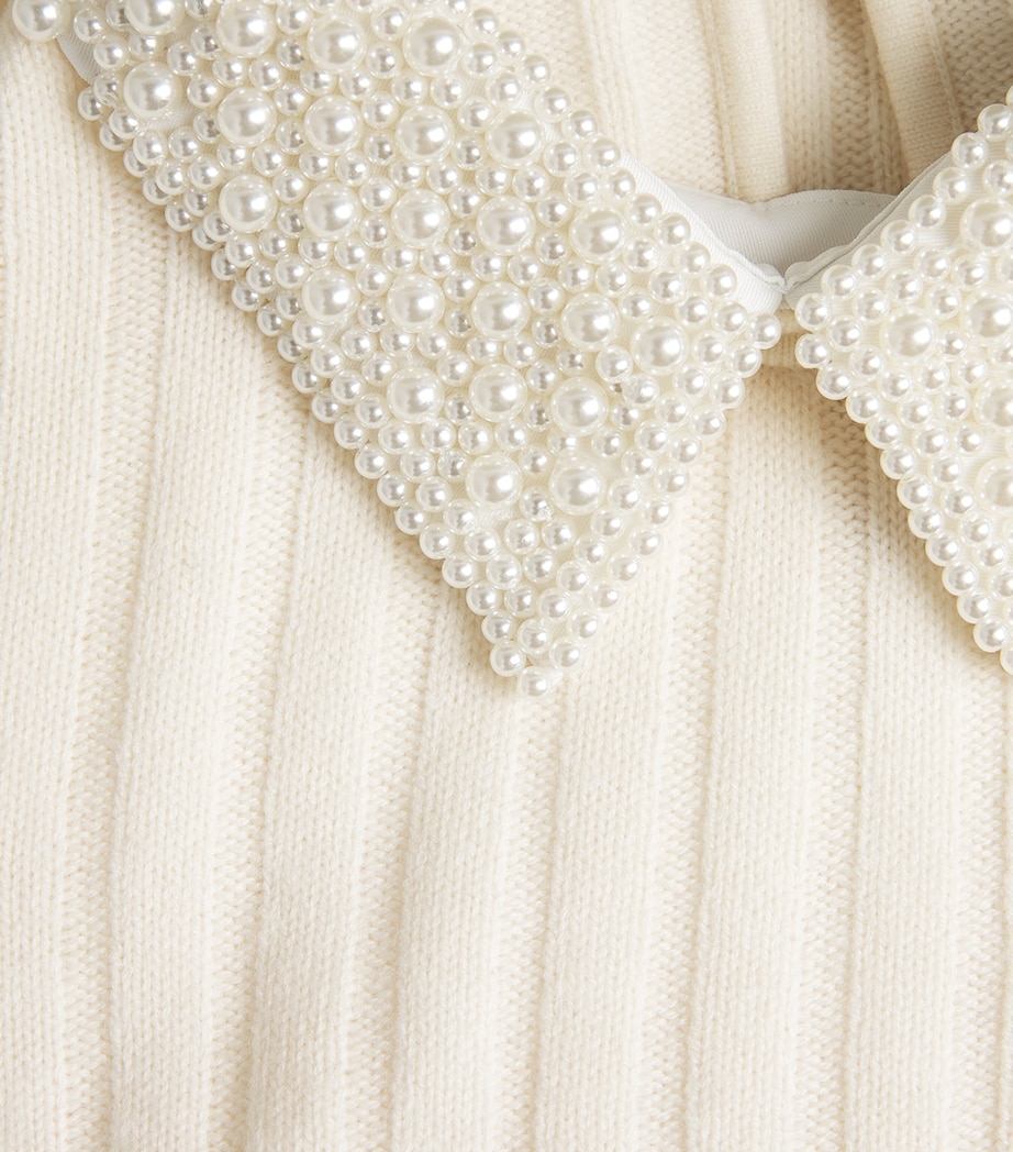 Wool-Blend Pearl-Collar Sweater ECRU Image 5