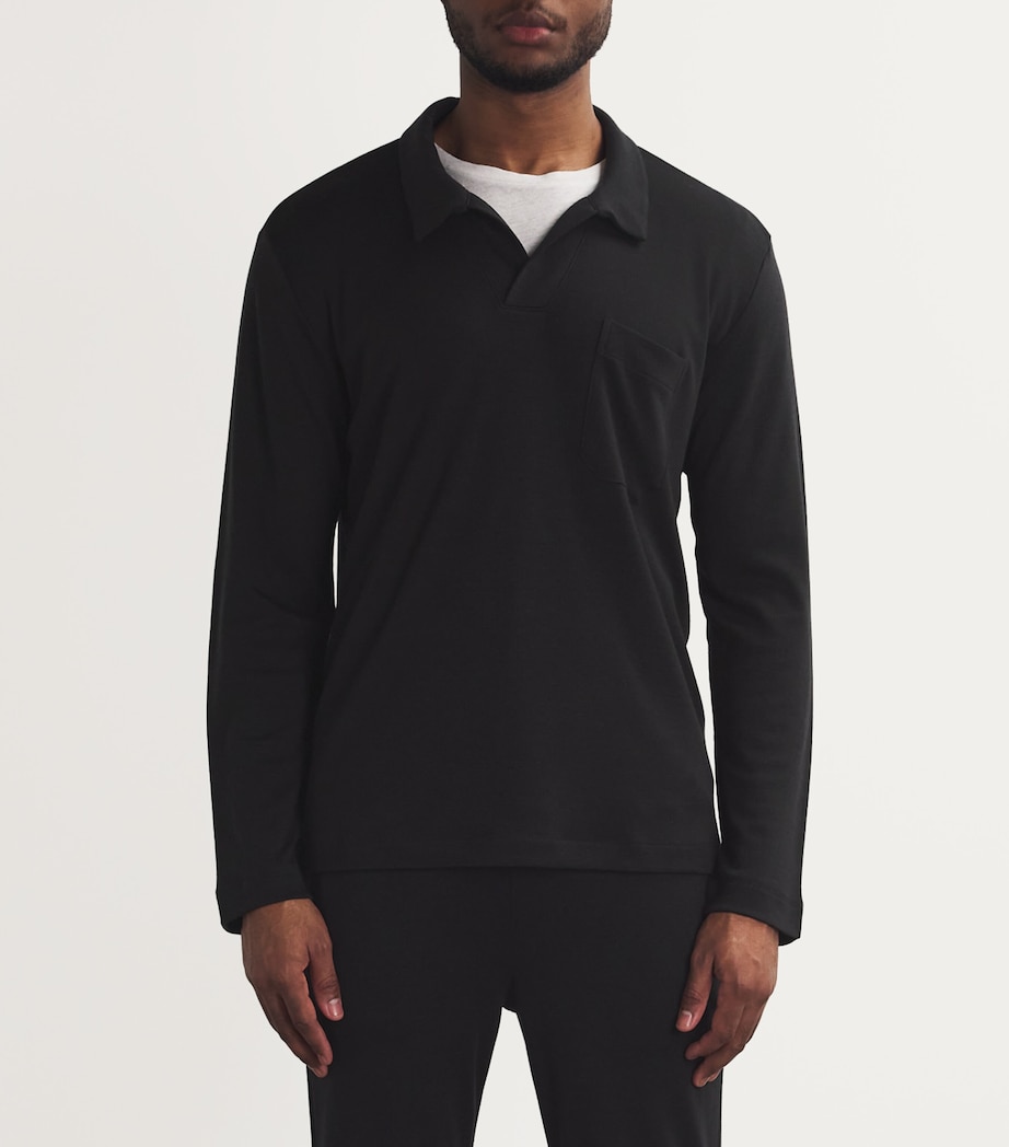 Wool-Blend Christian Polo Shirt 0018 BLACK Image 3