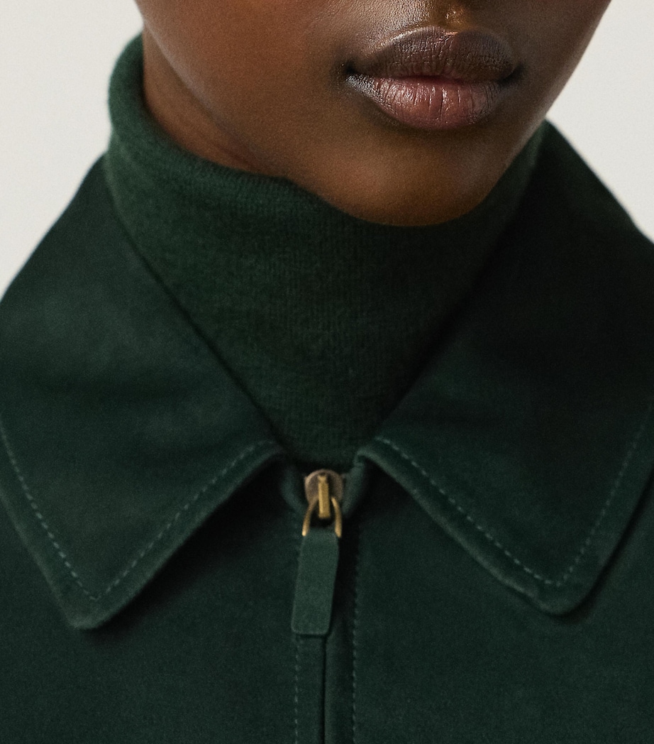 Lamb Suede Work Jacket DARK RACING GREEN Image 5