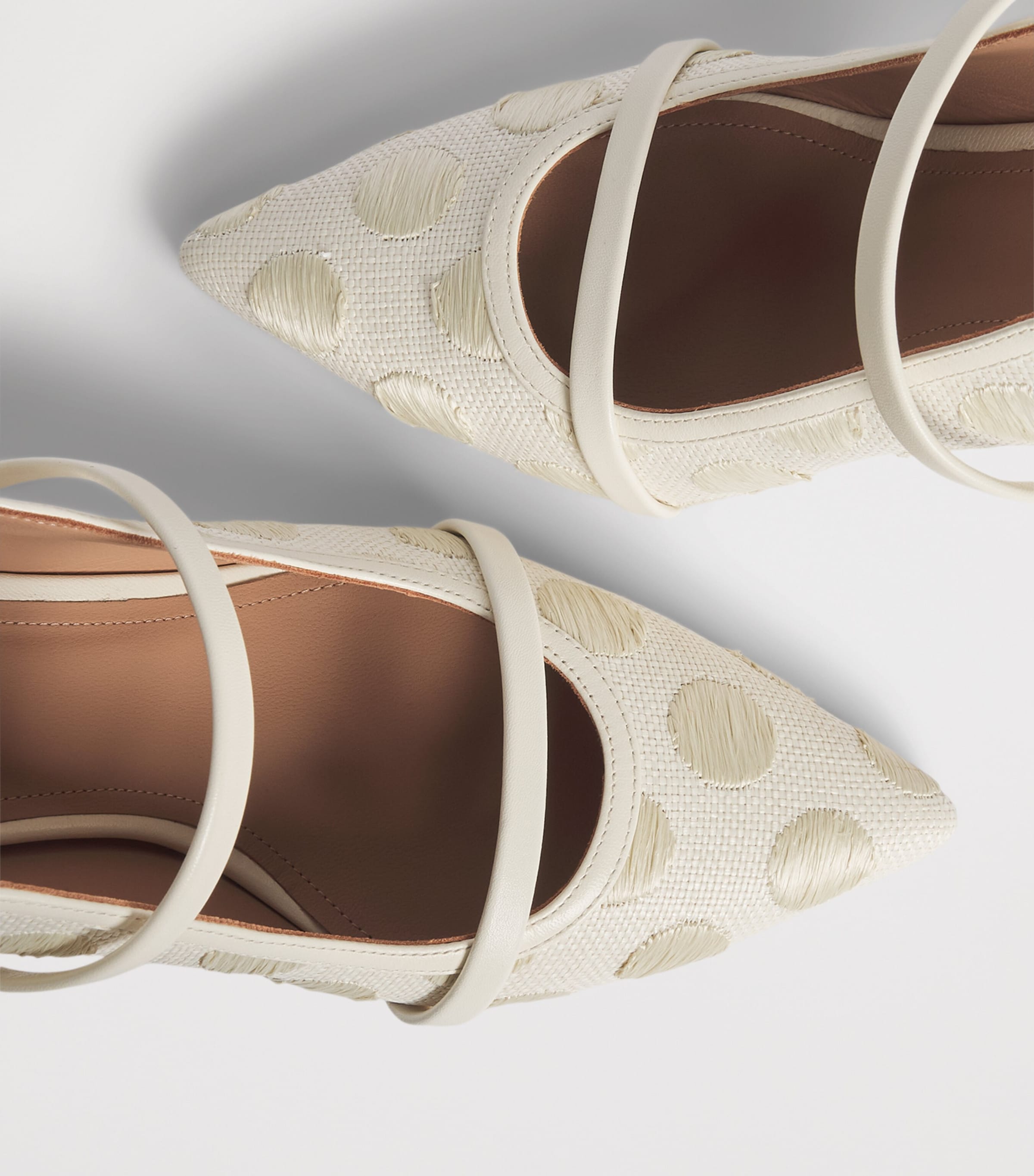 Malone Souliers Raffia-Leather Maureen Heeled Mules 70 Cream Image 7