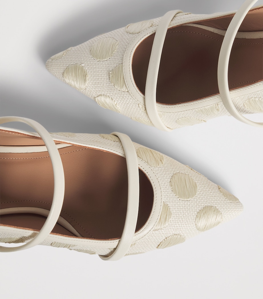 Malone Souliers Raffia-Leather Maureen Heeled Mules 70 Cream Image 7