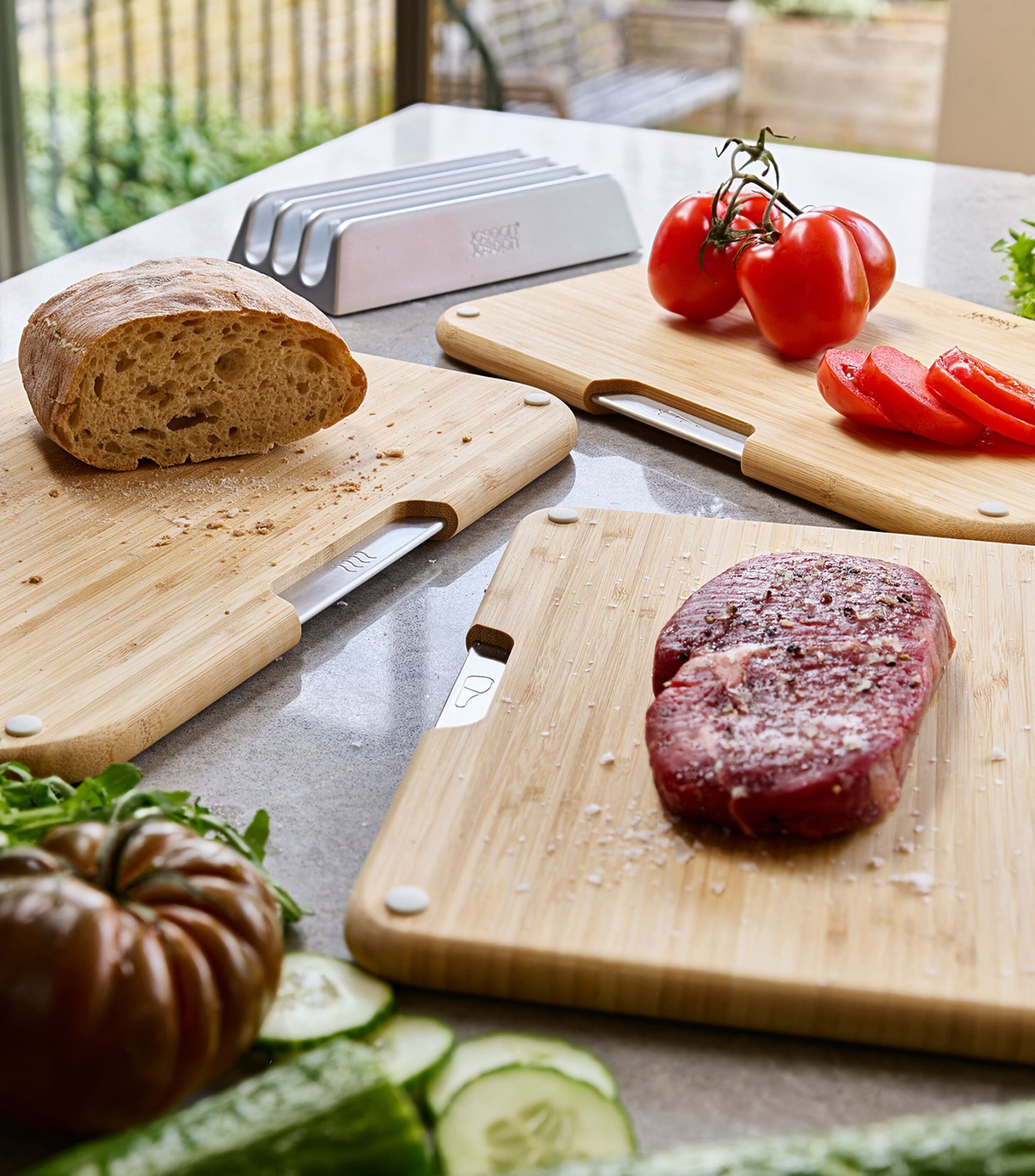 Set of 3 Bamboo Nest Chopping Boards BAMBOO Image 3