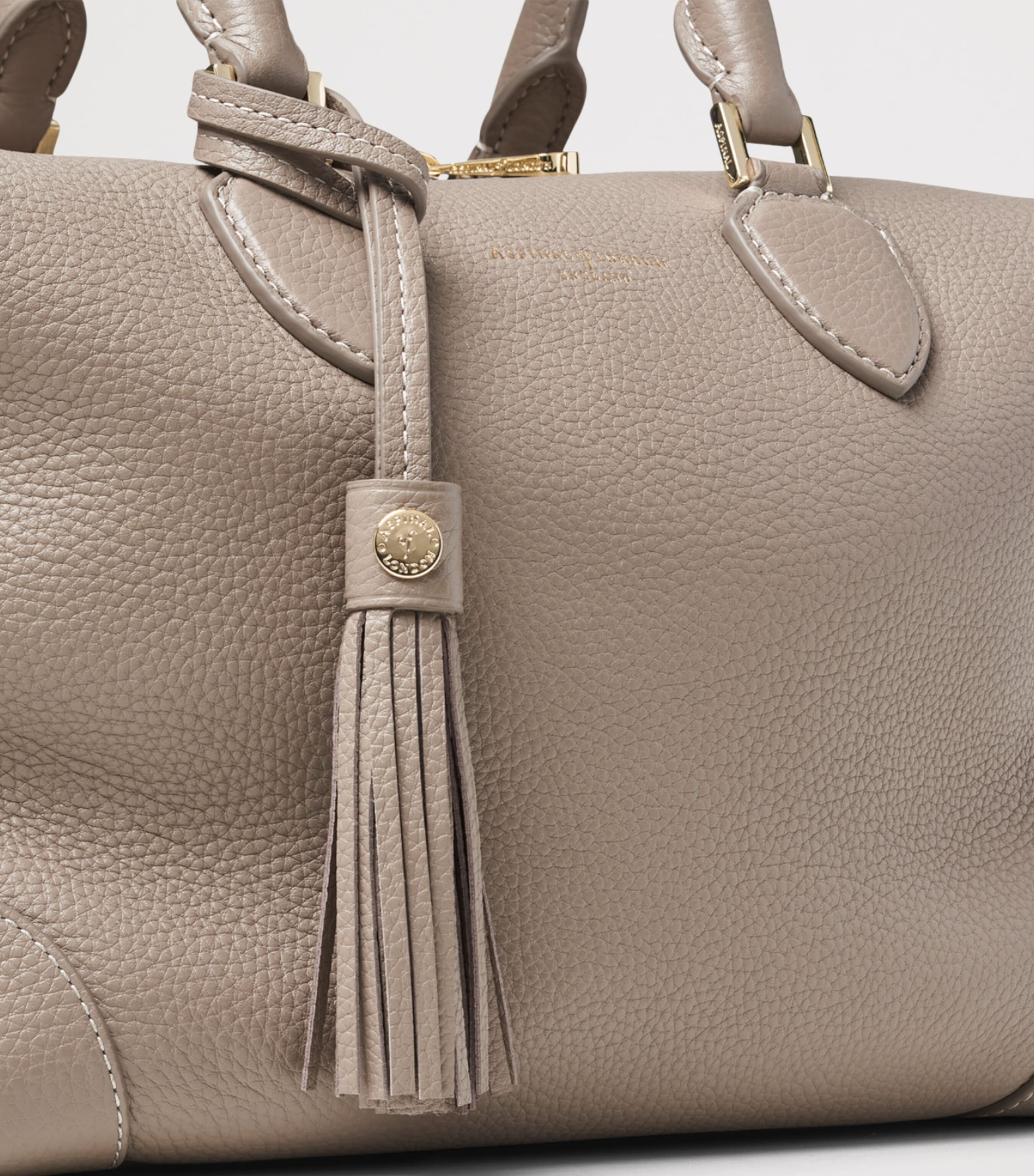 Aspinal Of London Leather Midi The Hudson Bowling Bag Moleskin Image 5
