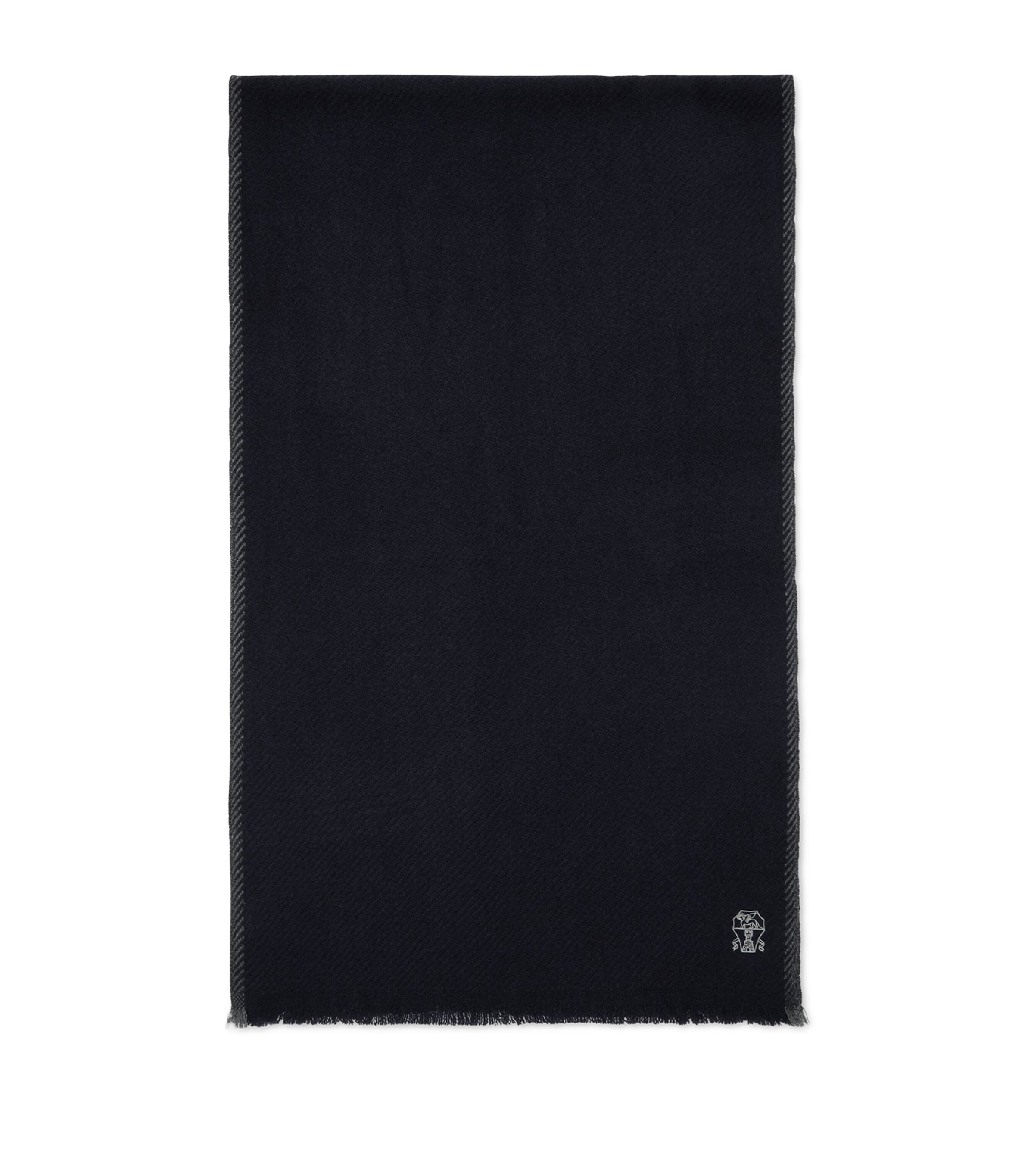 Brunello Cucinelli Cashmere Diagonal Scarf In Blue